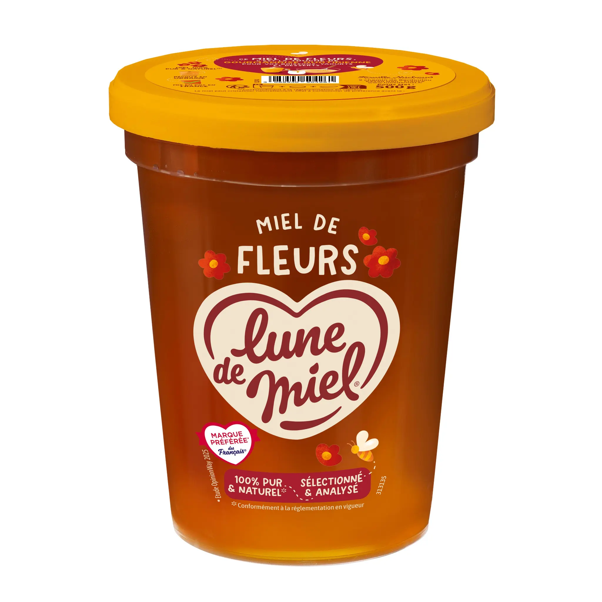 LUNE DE MIEL Miel de fleurs liquide en pot
