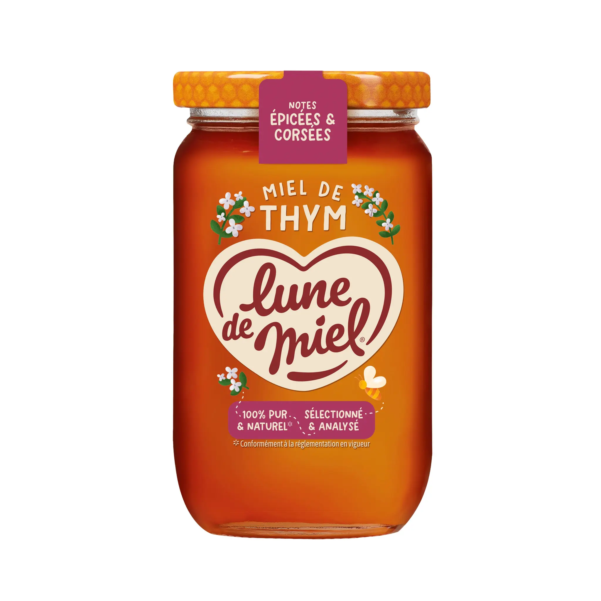 LUNE DE MIEL Miel de thym liquide 100% pur et naturel
