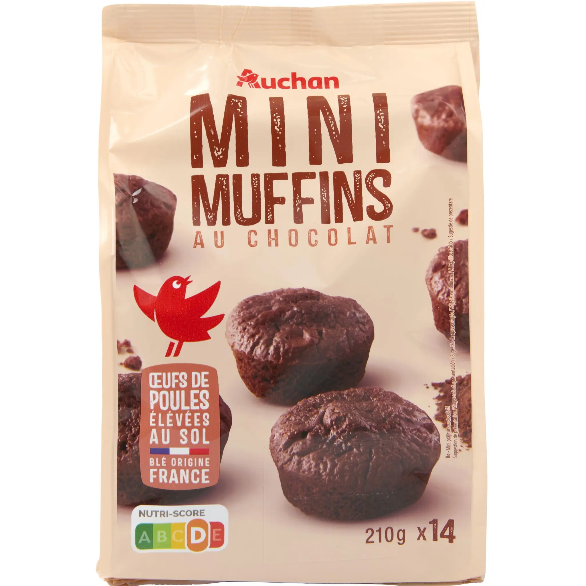 AUCHAN Mini muffins au chocolat