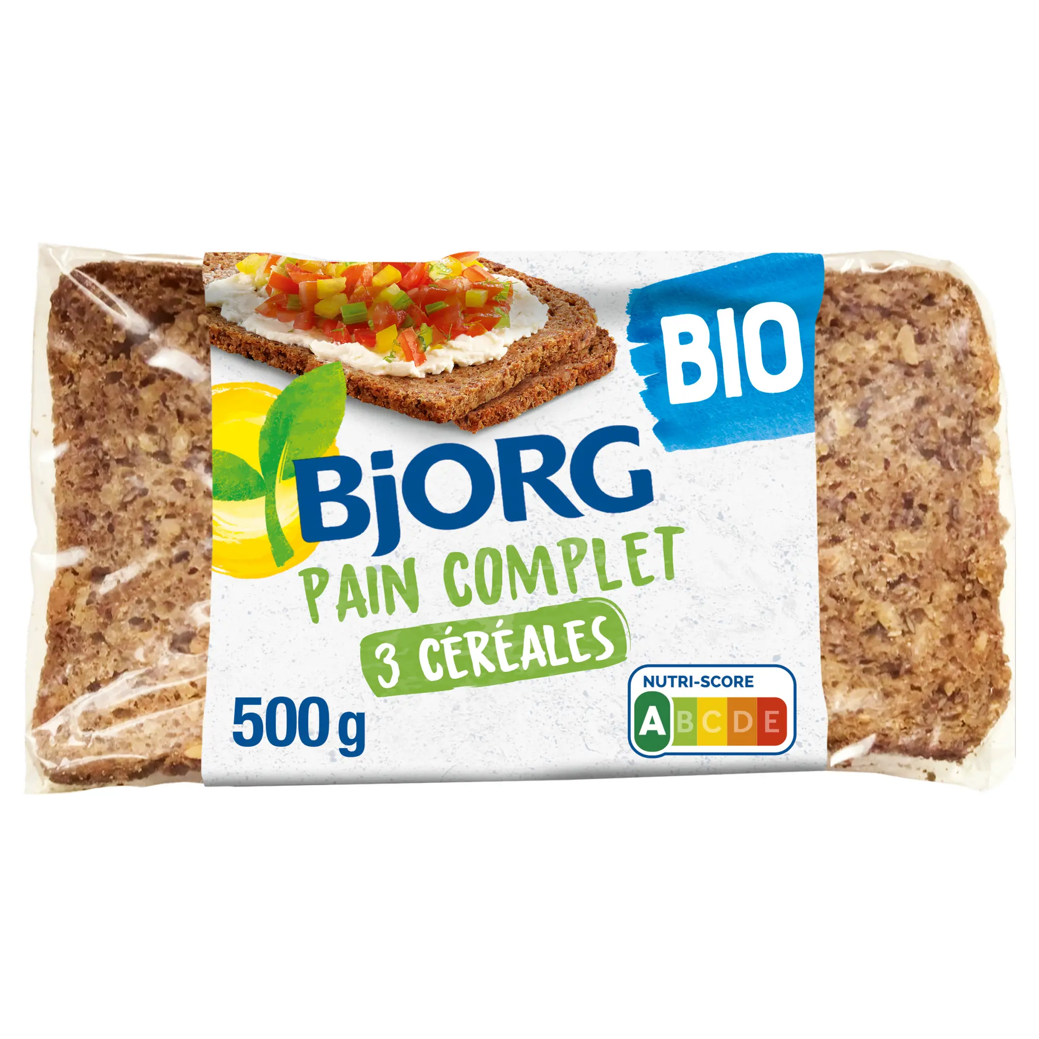 BJORG Pain complet aux 3 céréales bio prétranché