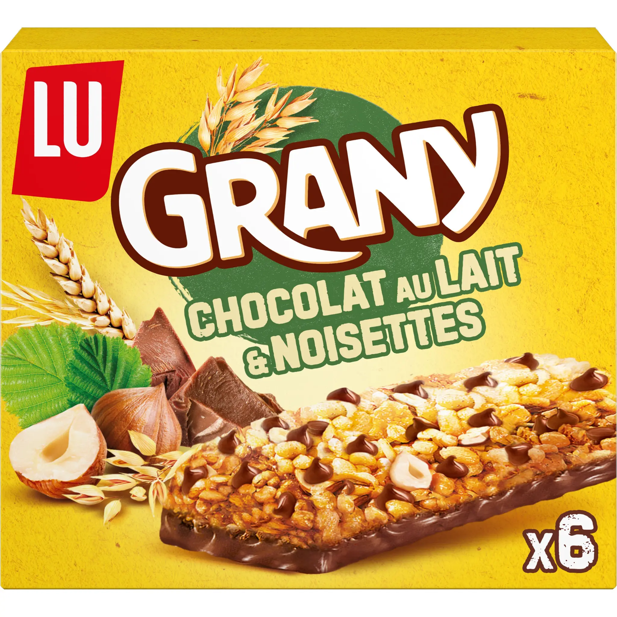 GRANY Barres de céréales chocolat au lait et noisettes