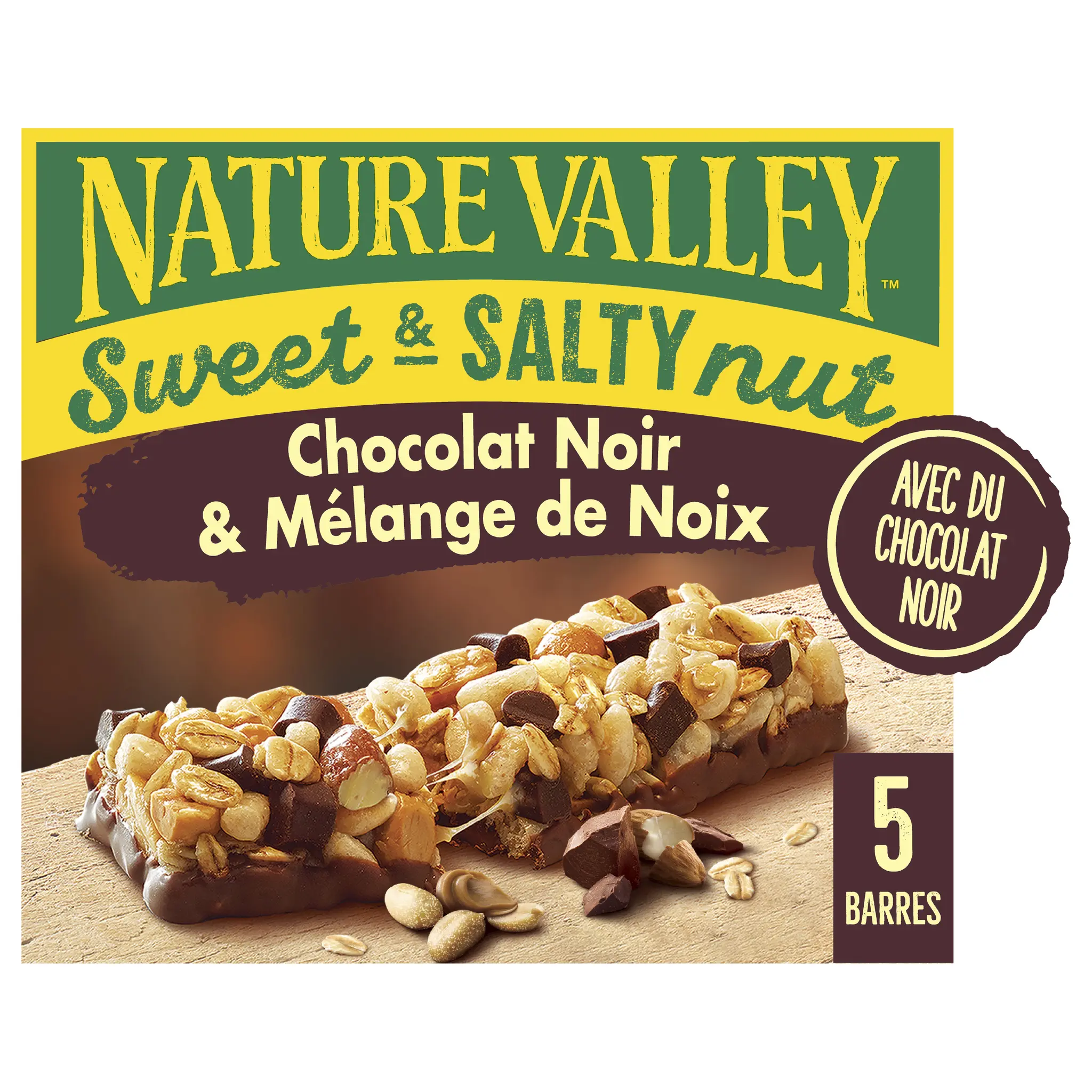 NATURE VALLEY Sweet & Salty Nut barres de céréales au chocolat noir, cacahuètes, amandes