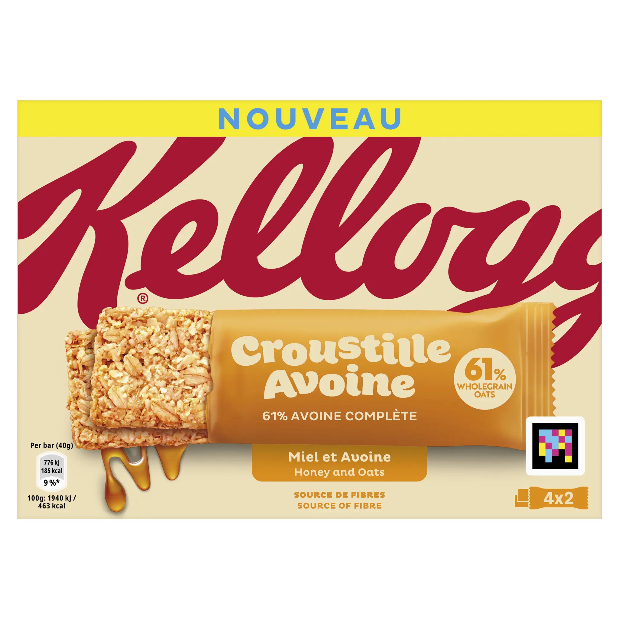 KELLOGG'S Barres de céréales à l'avoine et au miel