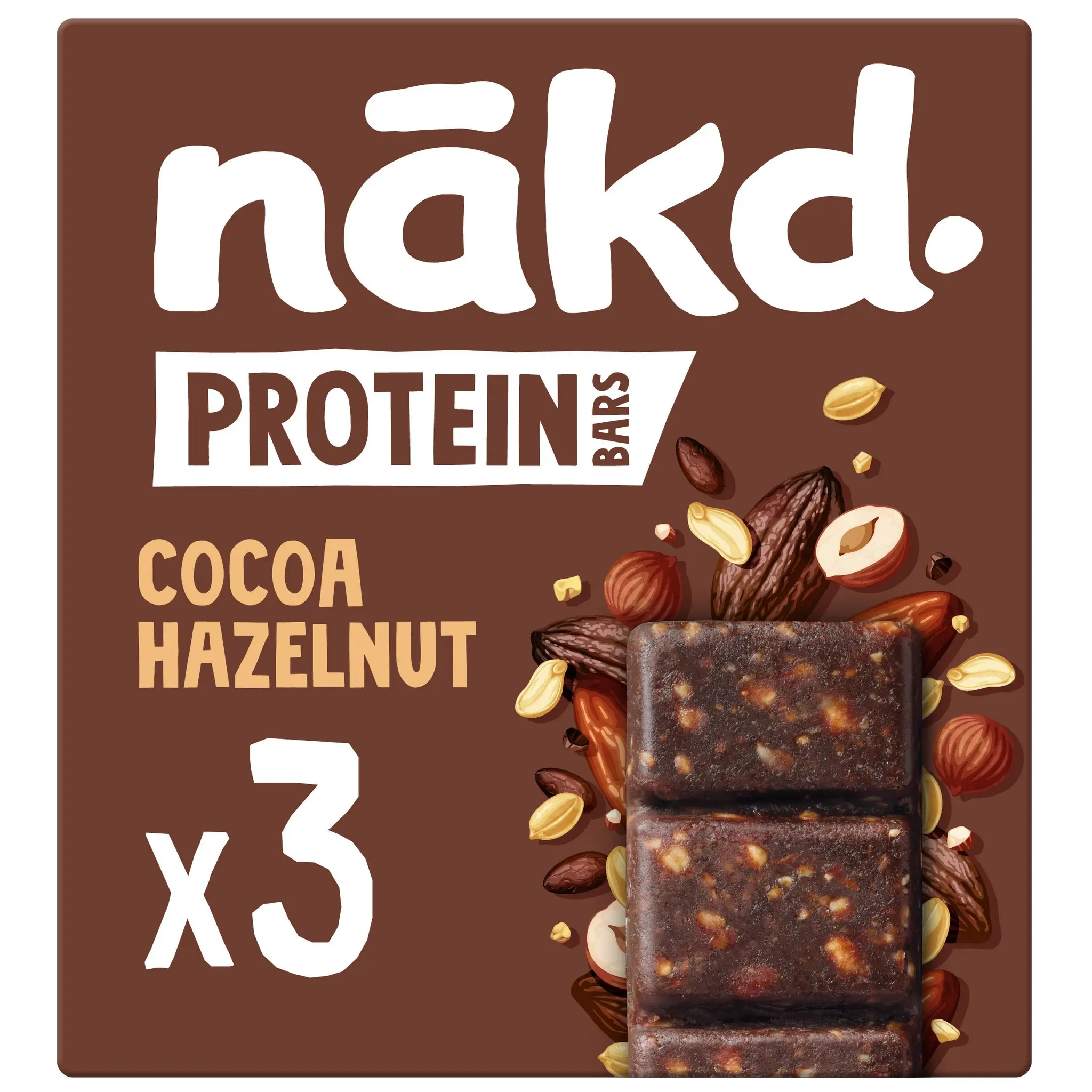 NAKD Barres de dattes et cacahuètes aux noisettes et cacao
