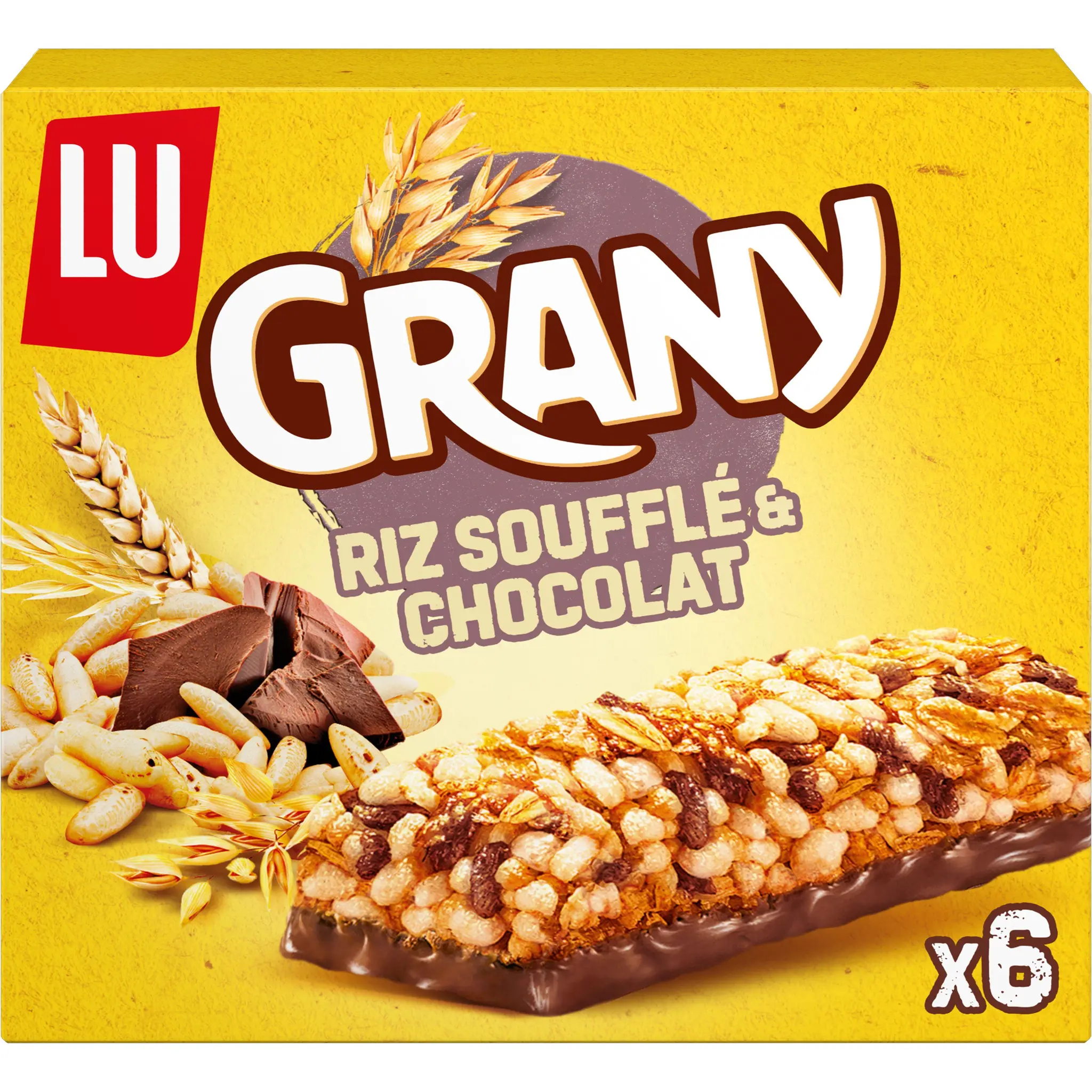 GRANY Barres de céréales au riz soufflé et chocolat