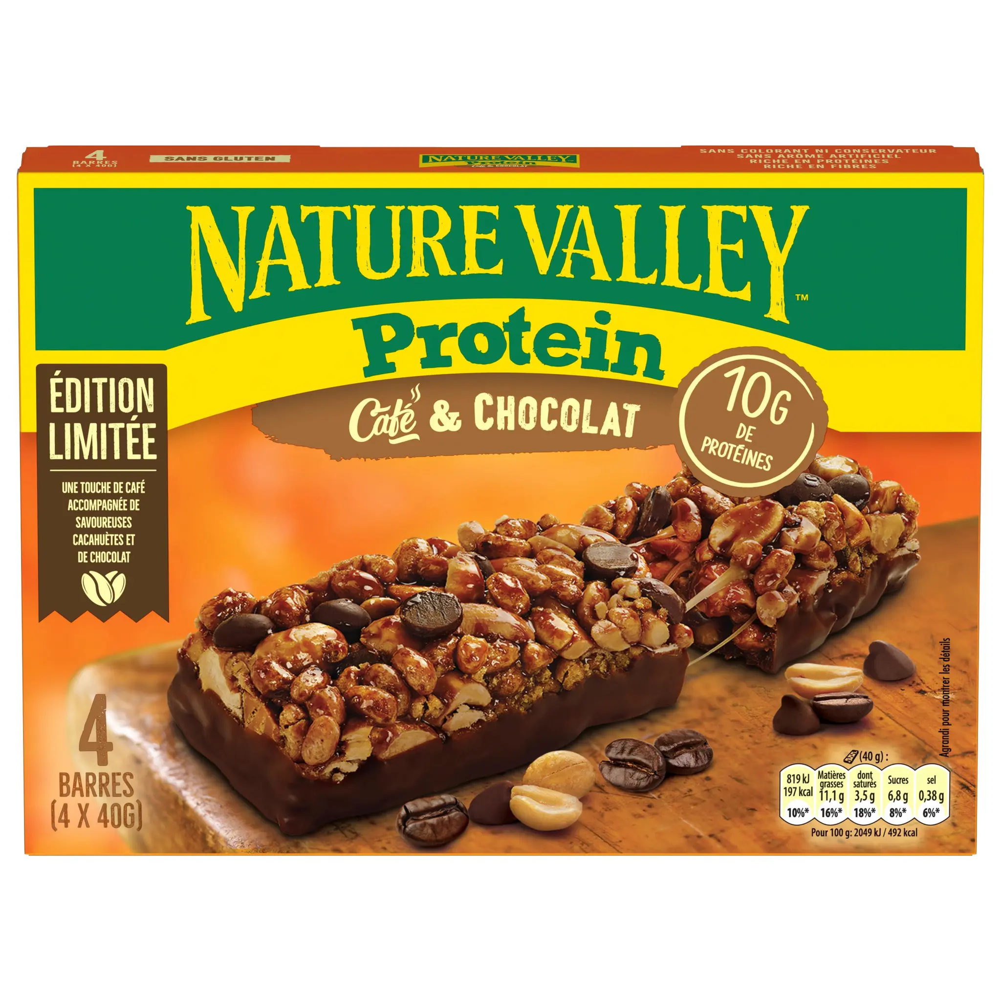 NATURE VALLEY Protein Barres de céréales au café et chocolat
