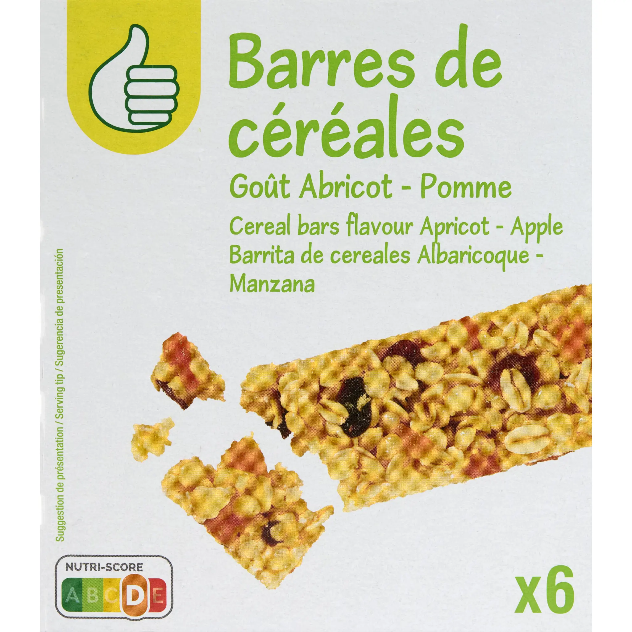 POUCE Barres de céréales goût abricot pomme