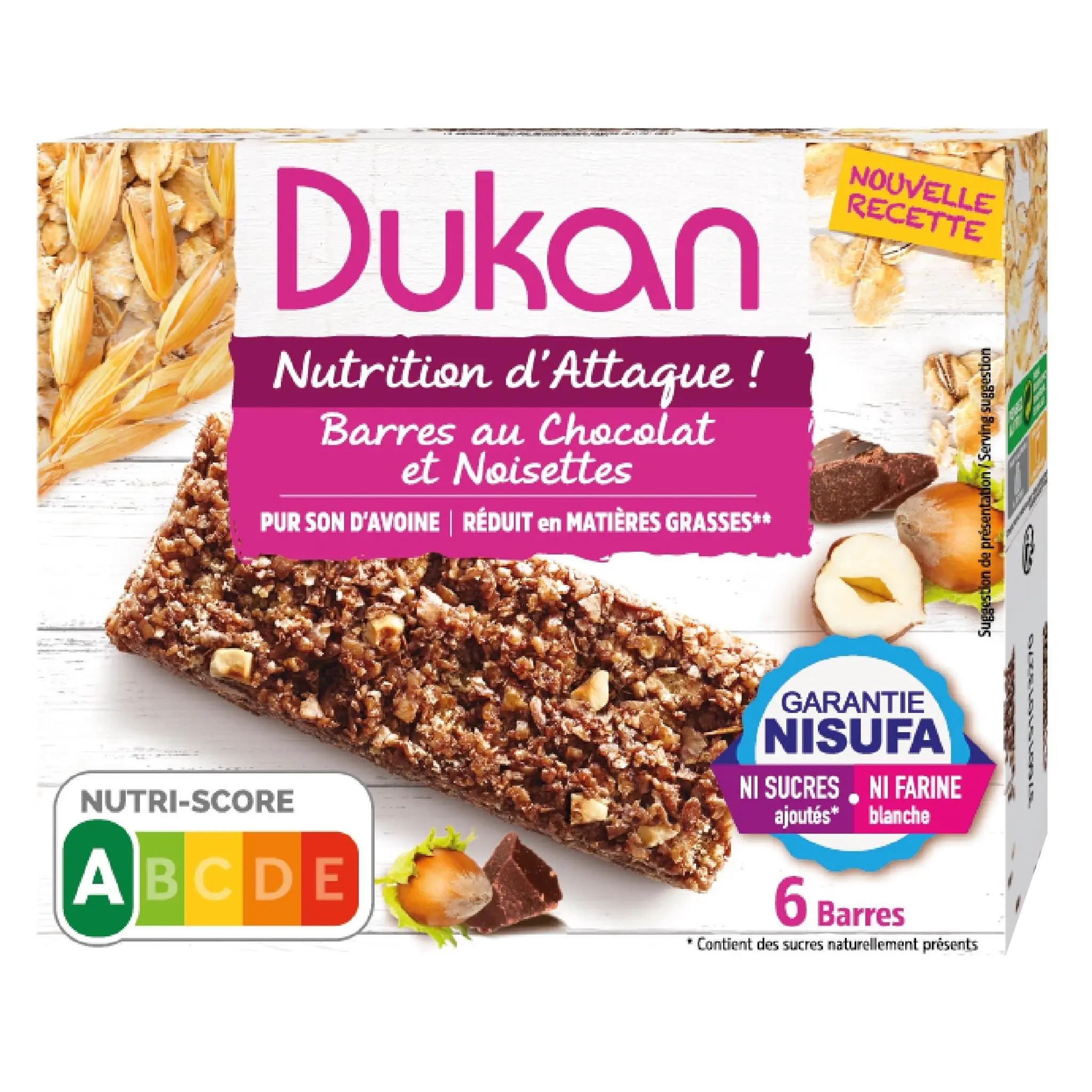 DUKAN Barres de céréales au chocolat et noisettes