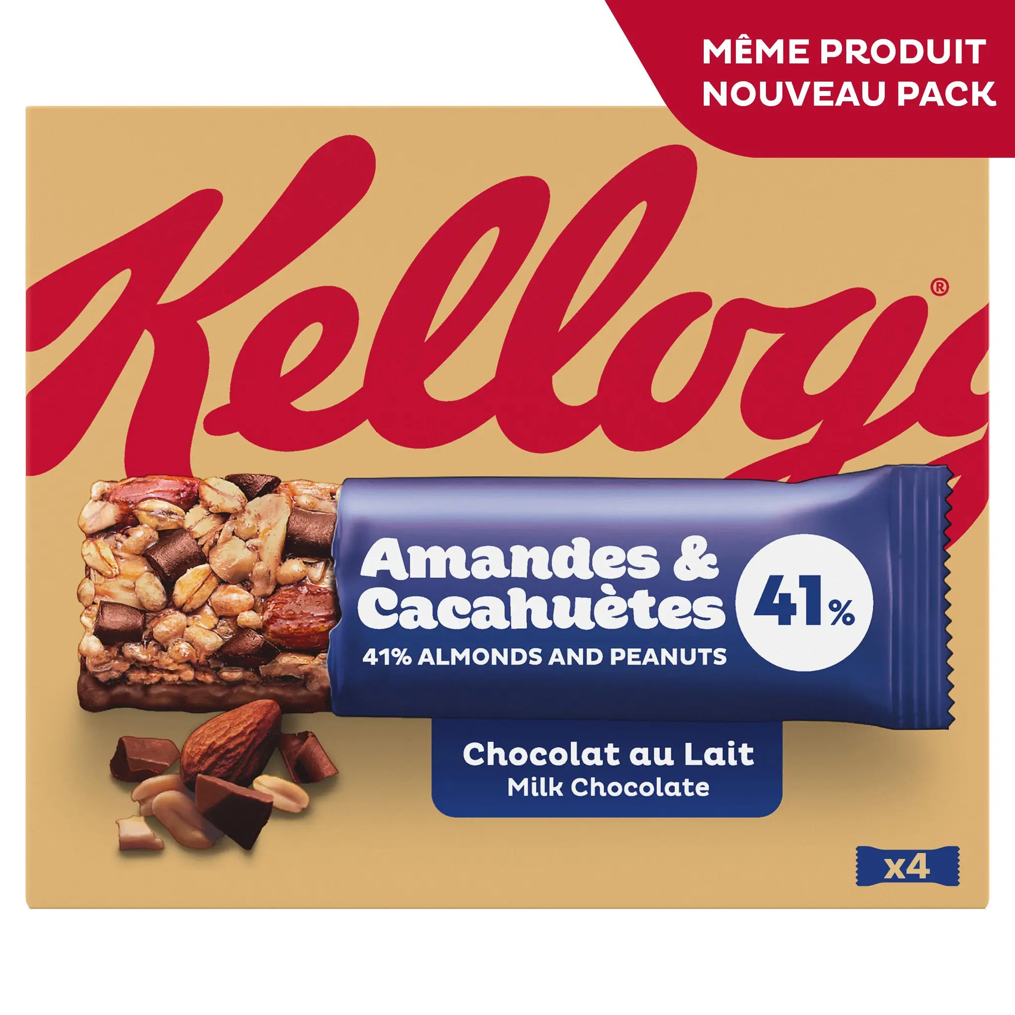 KELLOGG'S Extra Barres de céréales aux amandes grillées et chocolat au lait