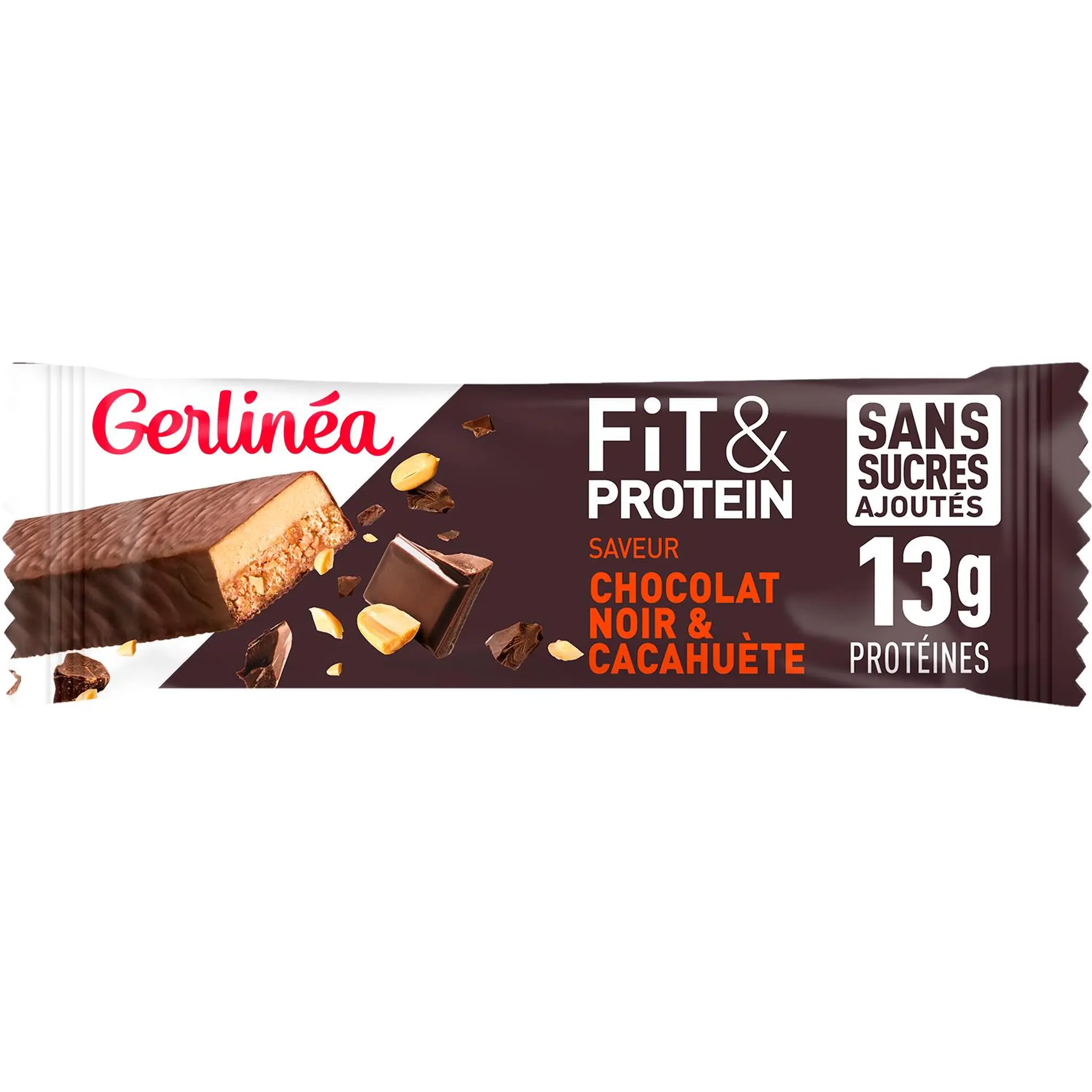 GERLINEA Fit et proteim barre de céréales au chocolat noir saveur cacahuète