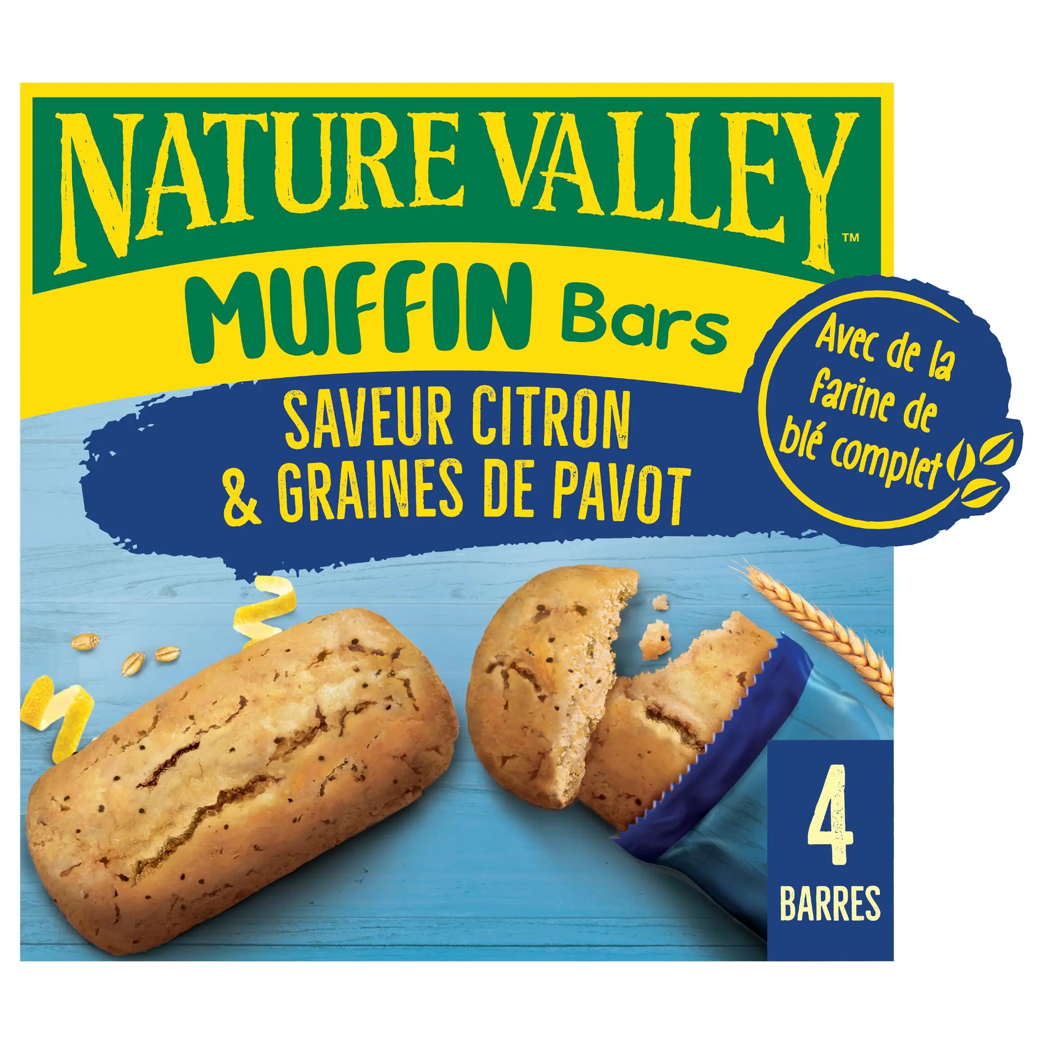 NATURE VALLEY Muffin bars gâteau saveur citron et graines de pavot
