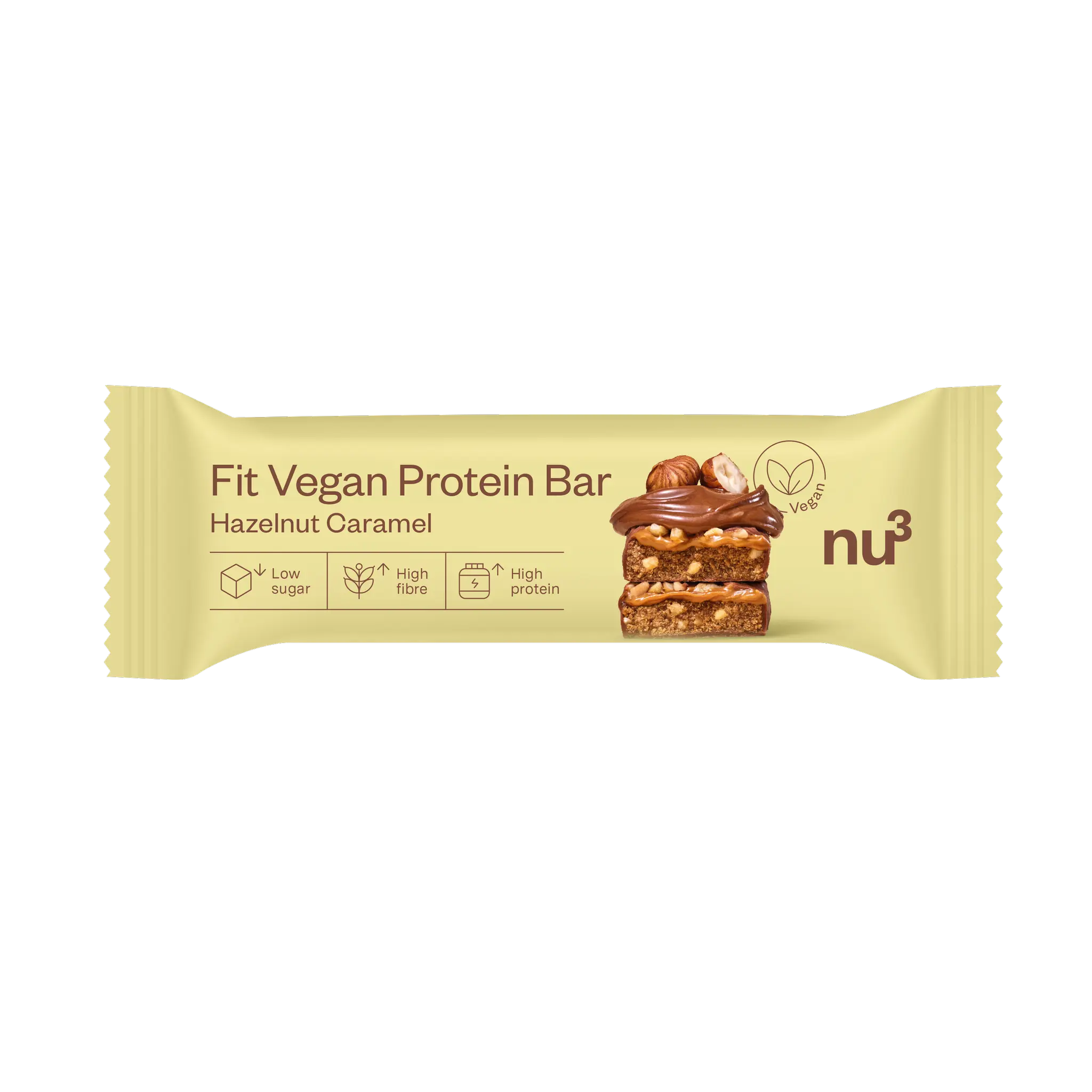 NU3 Barre protéinée noisettes caramel vegan