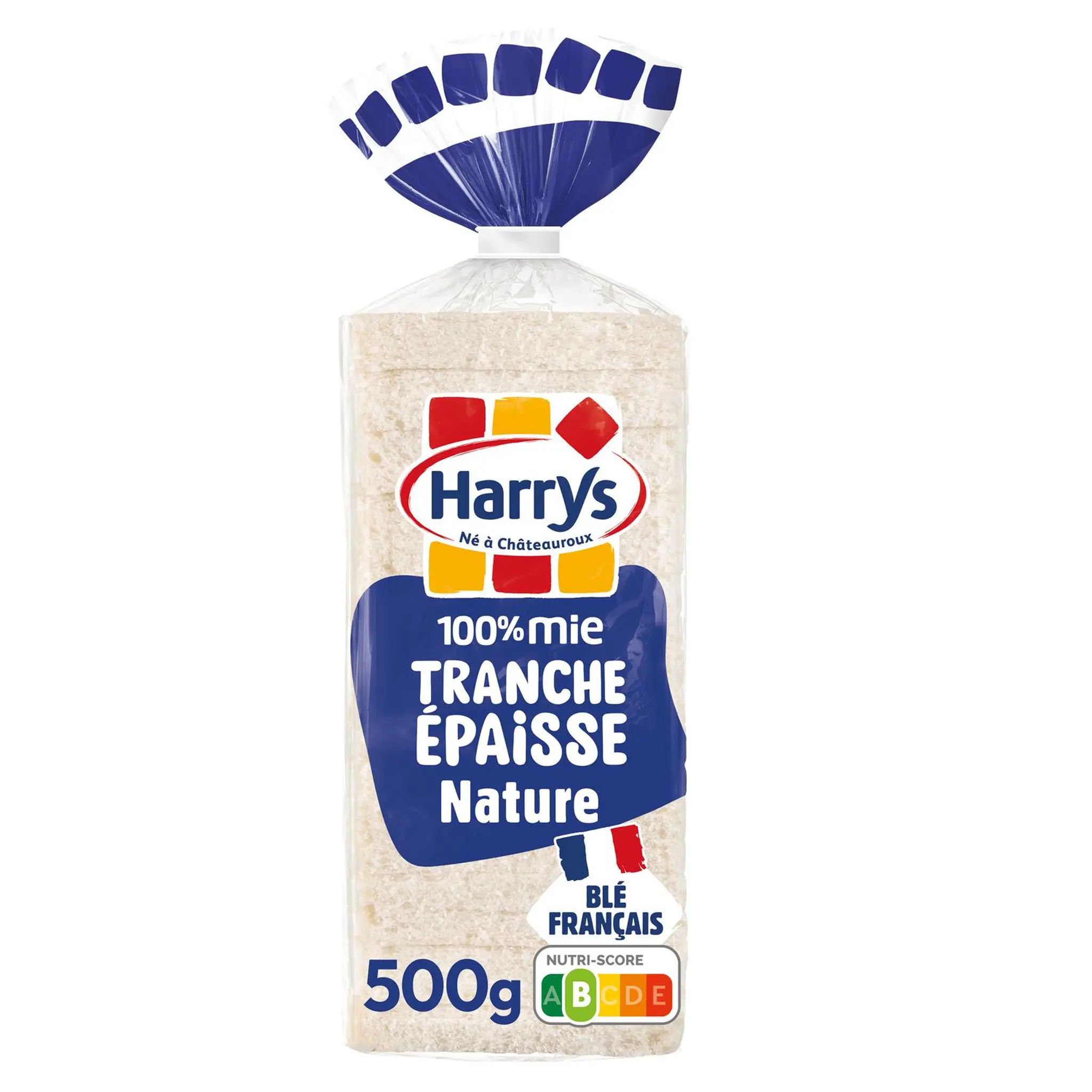 HARRYS 100% Mie Pain de mie nature tranches épaisses sans croûte