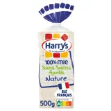 HARRYS 100% Mie Pain de mie nature sans croûte sans sucres ajoutés sans additifs