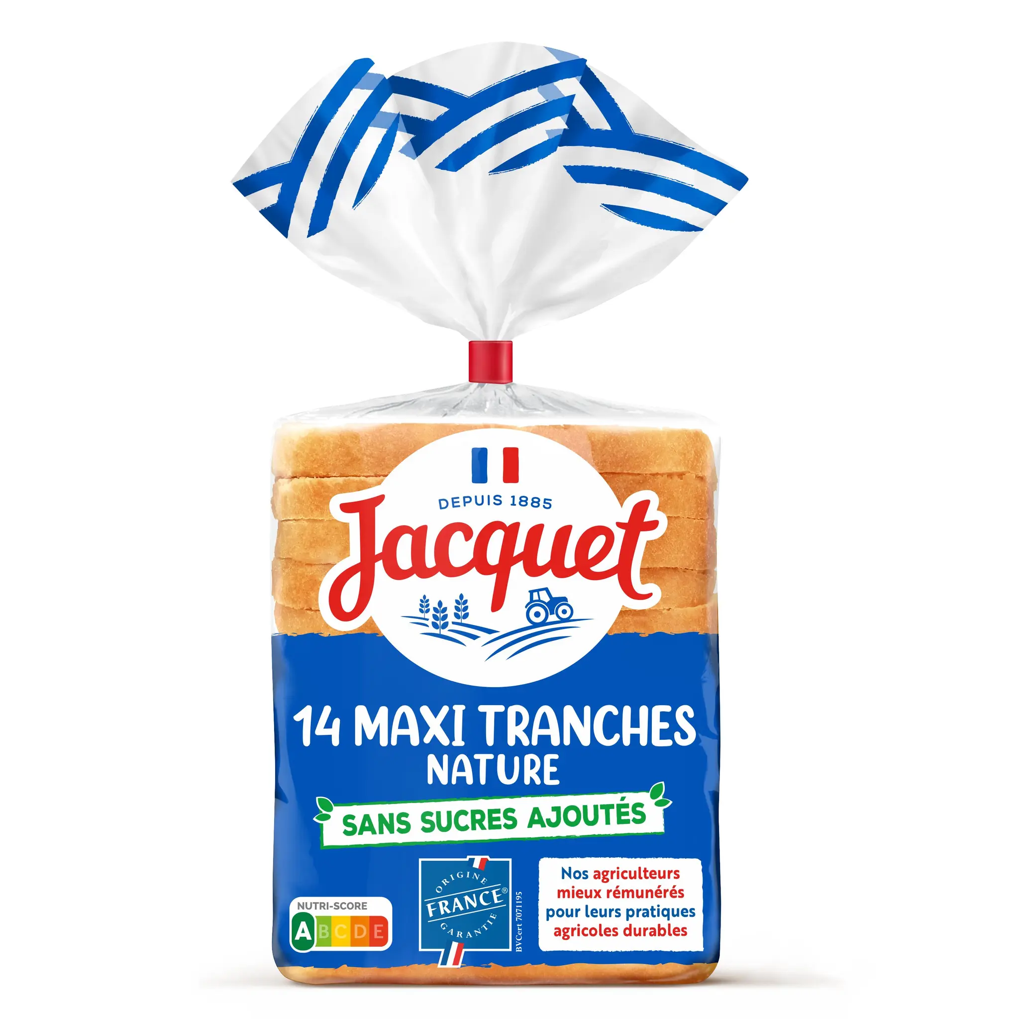 JACQUET Pain de mie nature grandes tranches avec croûte sans sucres ajoutés