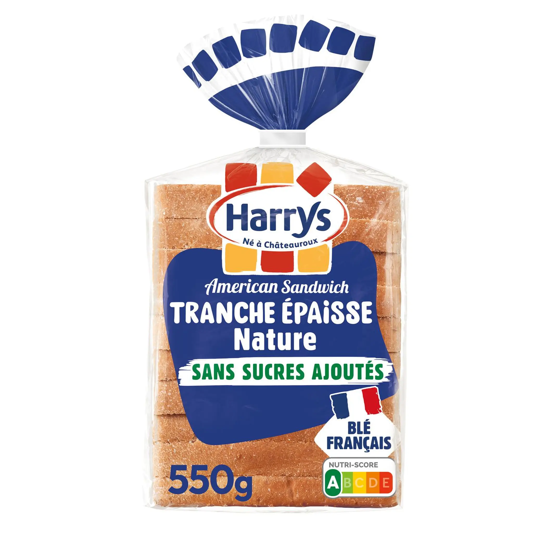 HARRYS Pain de mie nature tranche épaisse avec croûte sans sucres ajoutés