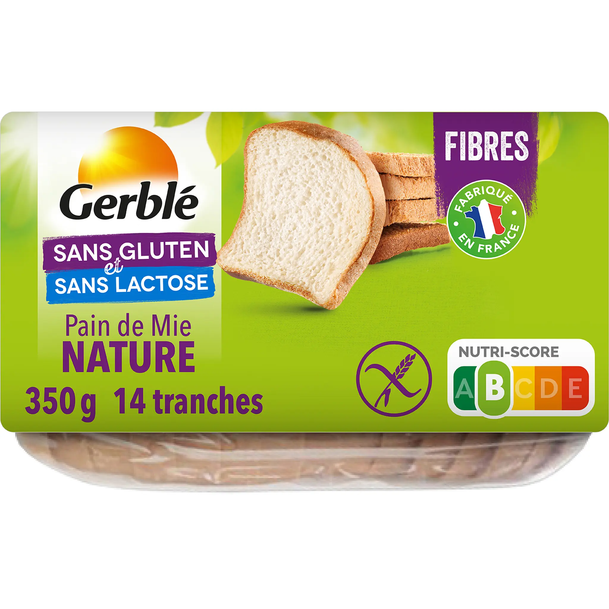 GERBLE Pain de mie nature sans gluten