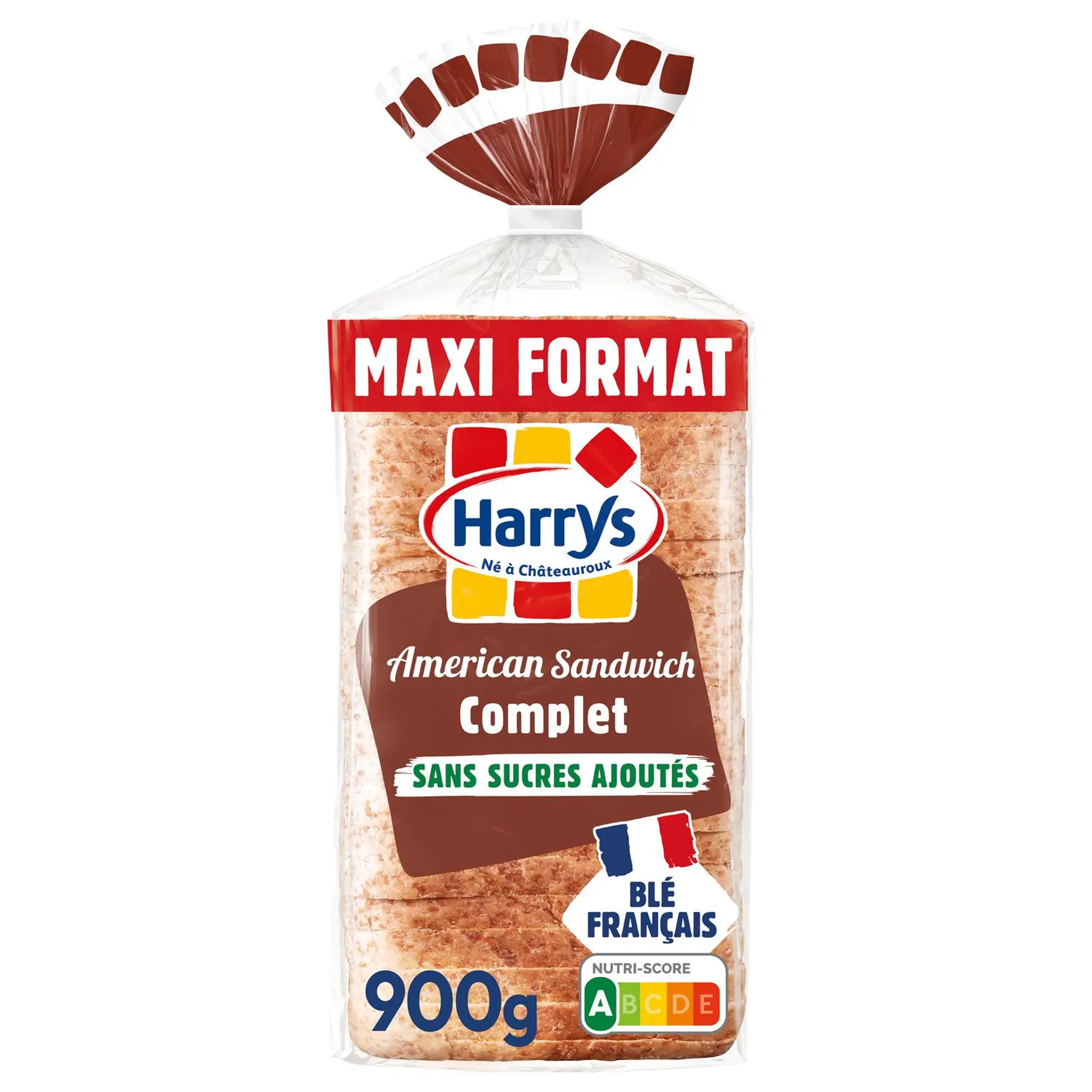HARRYS American Sandwich Pain de mie complet sans sucres ajoutés