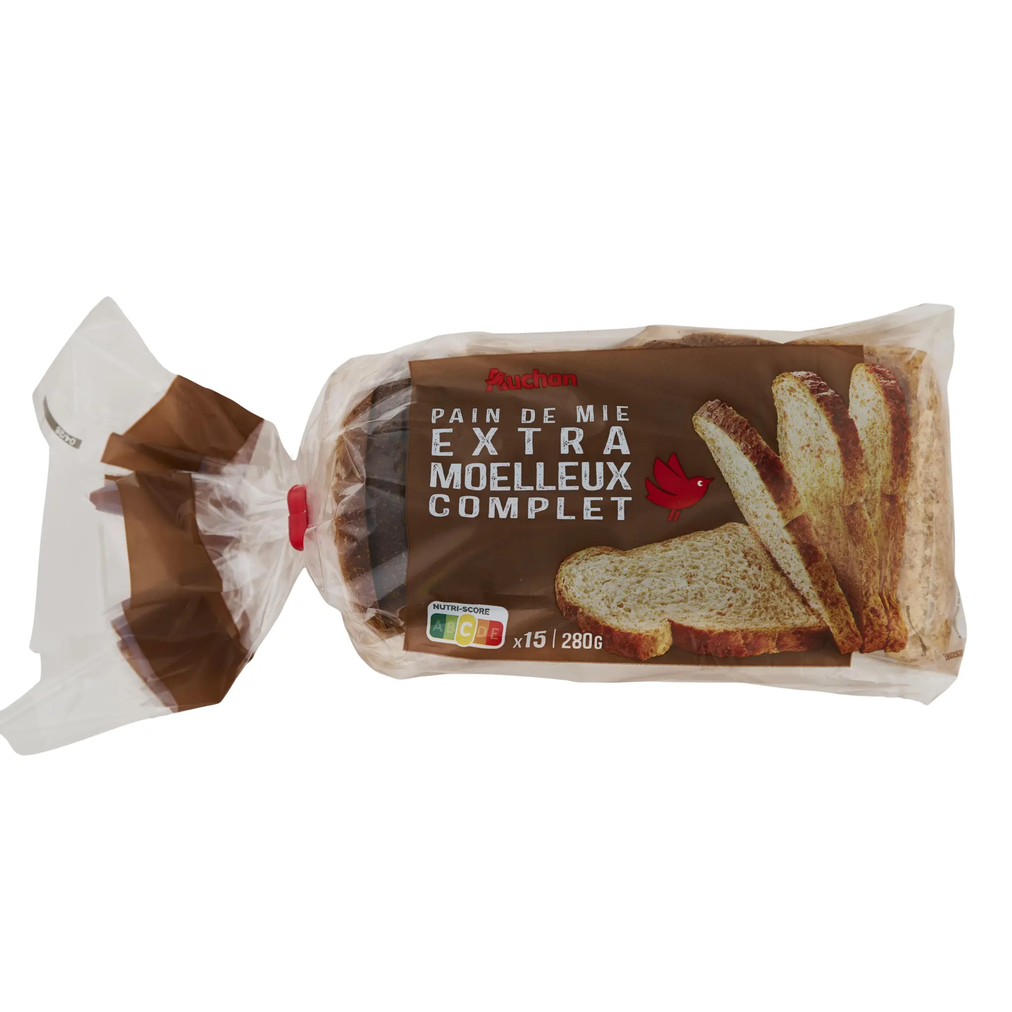 AUCHAN Pain de mie complet avec croûte extra moelleux