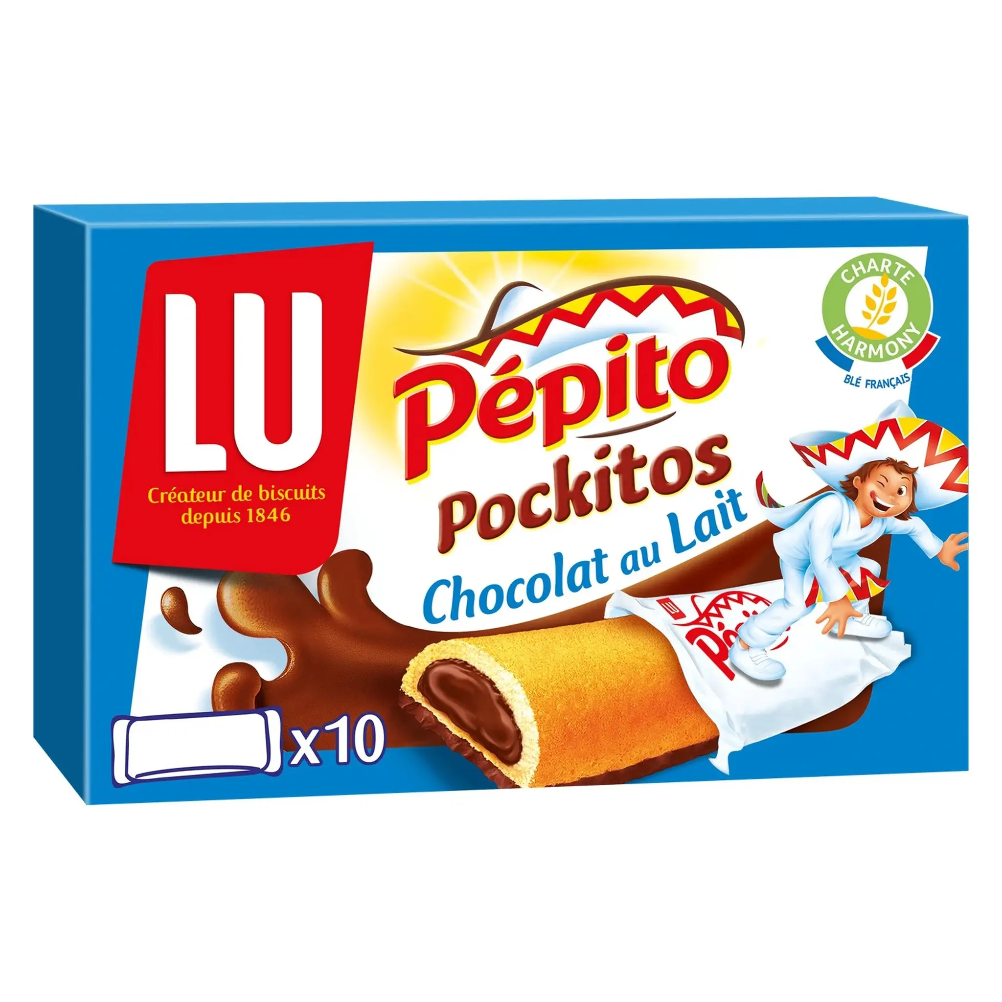 PEPITO Pockitos Biscuits fourrés au chocolat au lait sachets individuels