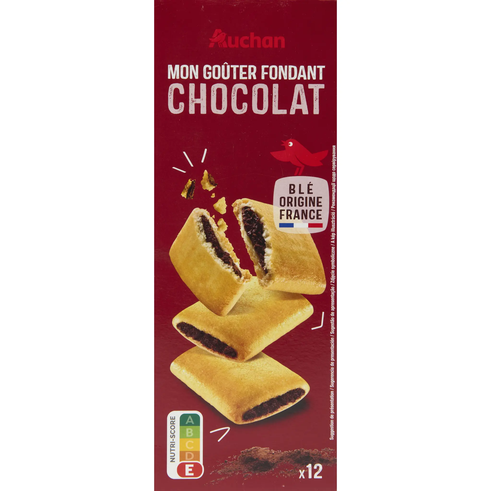 AUCHAN Mon Goûter fondants fourrés au chocolat