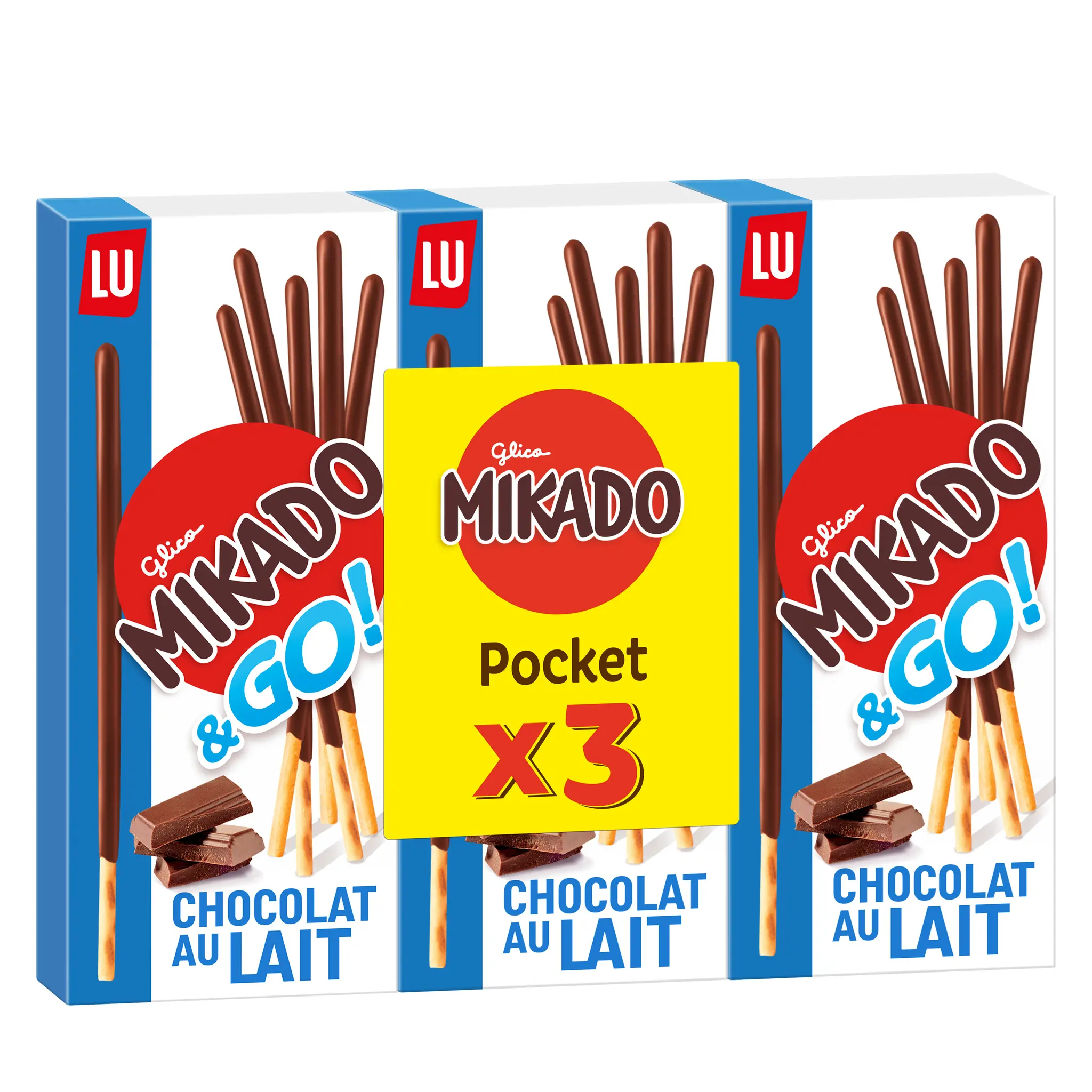 MIKADO &go biscuits pocket bâtonnets nappés au chocolat au lait