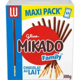 MIKADO Biscuits bâtonnets nappés de chocolat au lait sachets fraîcheur