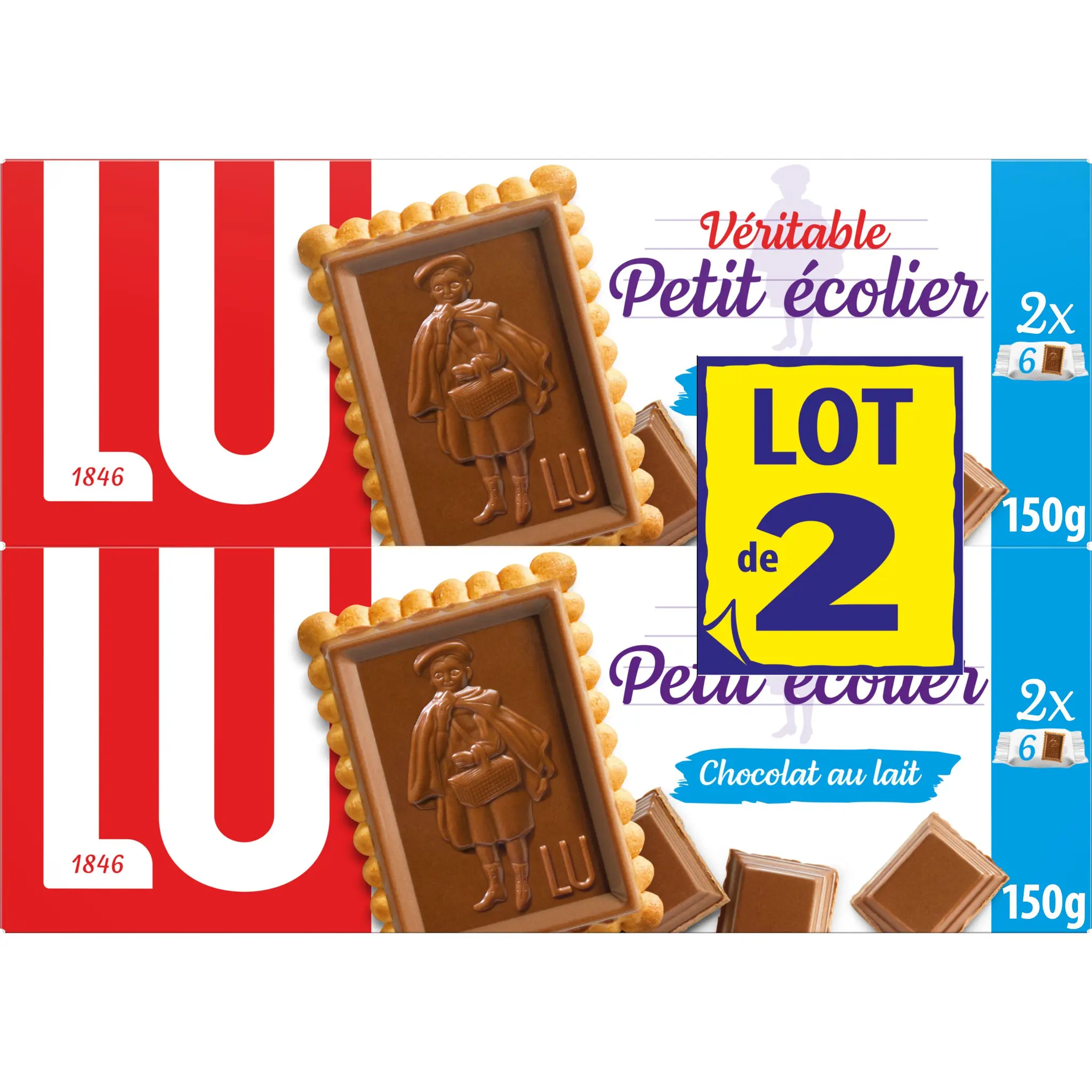 PETIT ECOLIER Biscuits petit beurre nappés de chocolat au lait