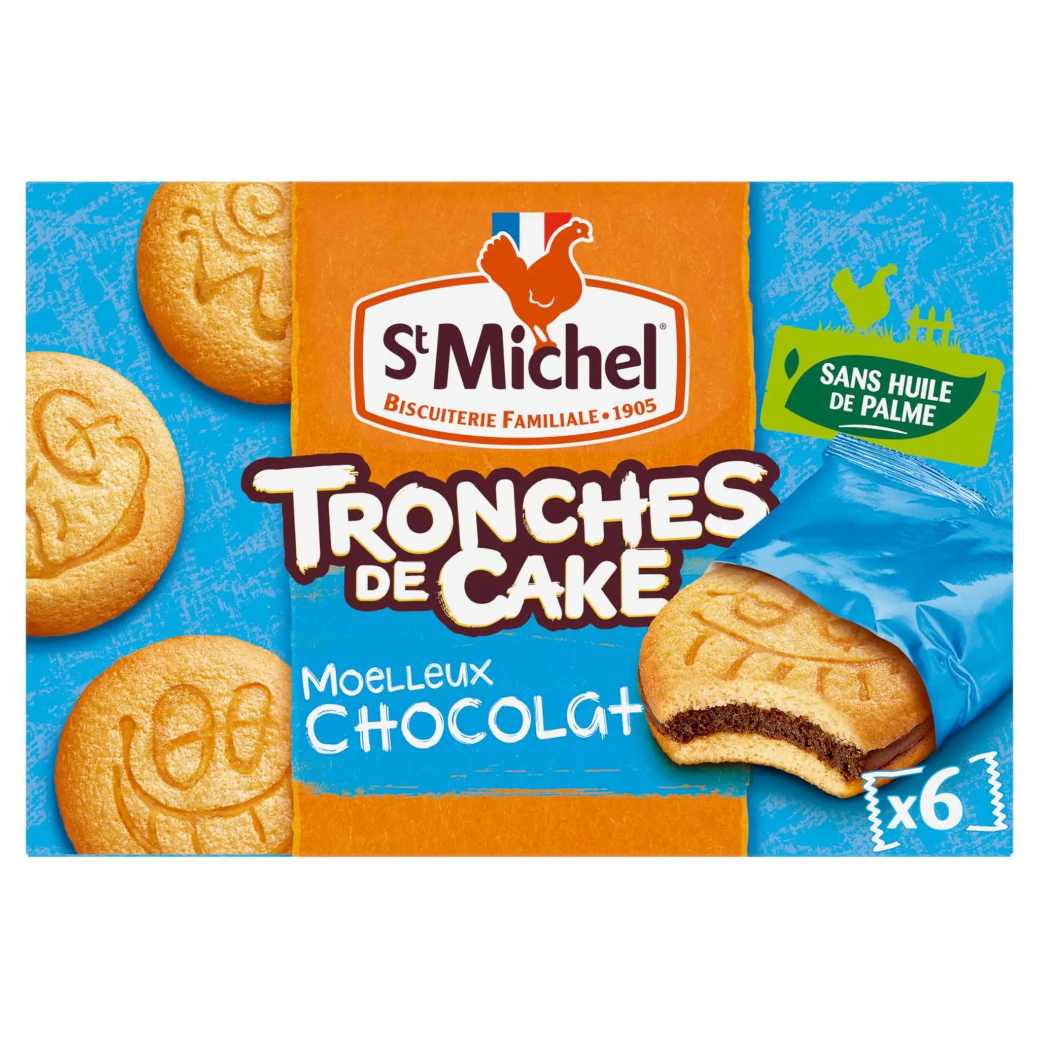 ST MICHEL Tronches de cake gâteaux moelleux fourrés chocolat sachets individuels
