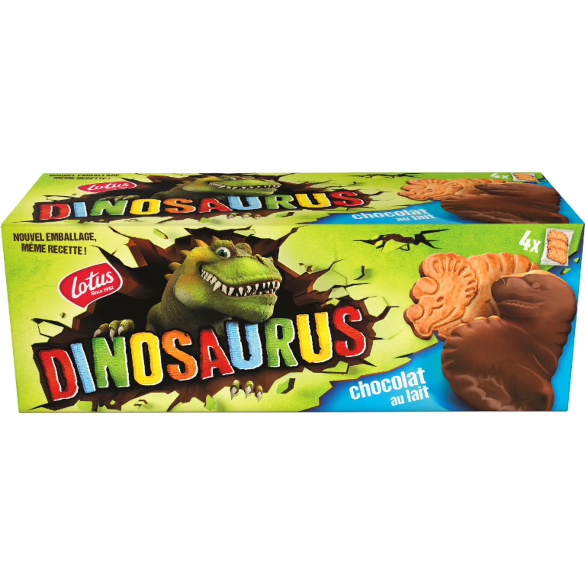LOTUS Biscuits Dinosaurus nappés de chocolat au lait sachets fraîcheur
