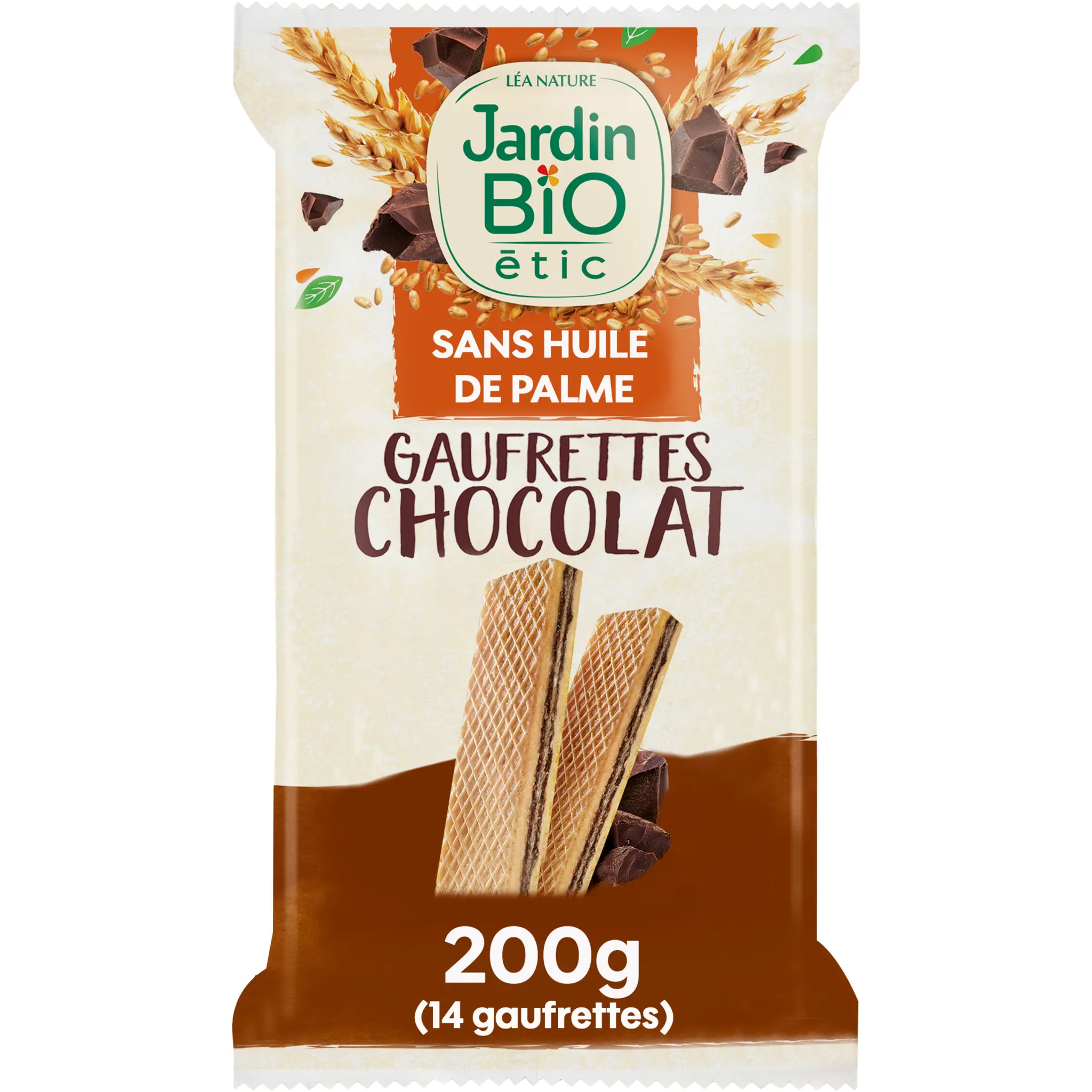 JARDIN BIO ETIC Gaufrettes croustillantes au chocolat vegan sans lactose sans huile de palme