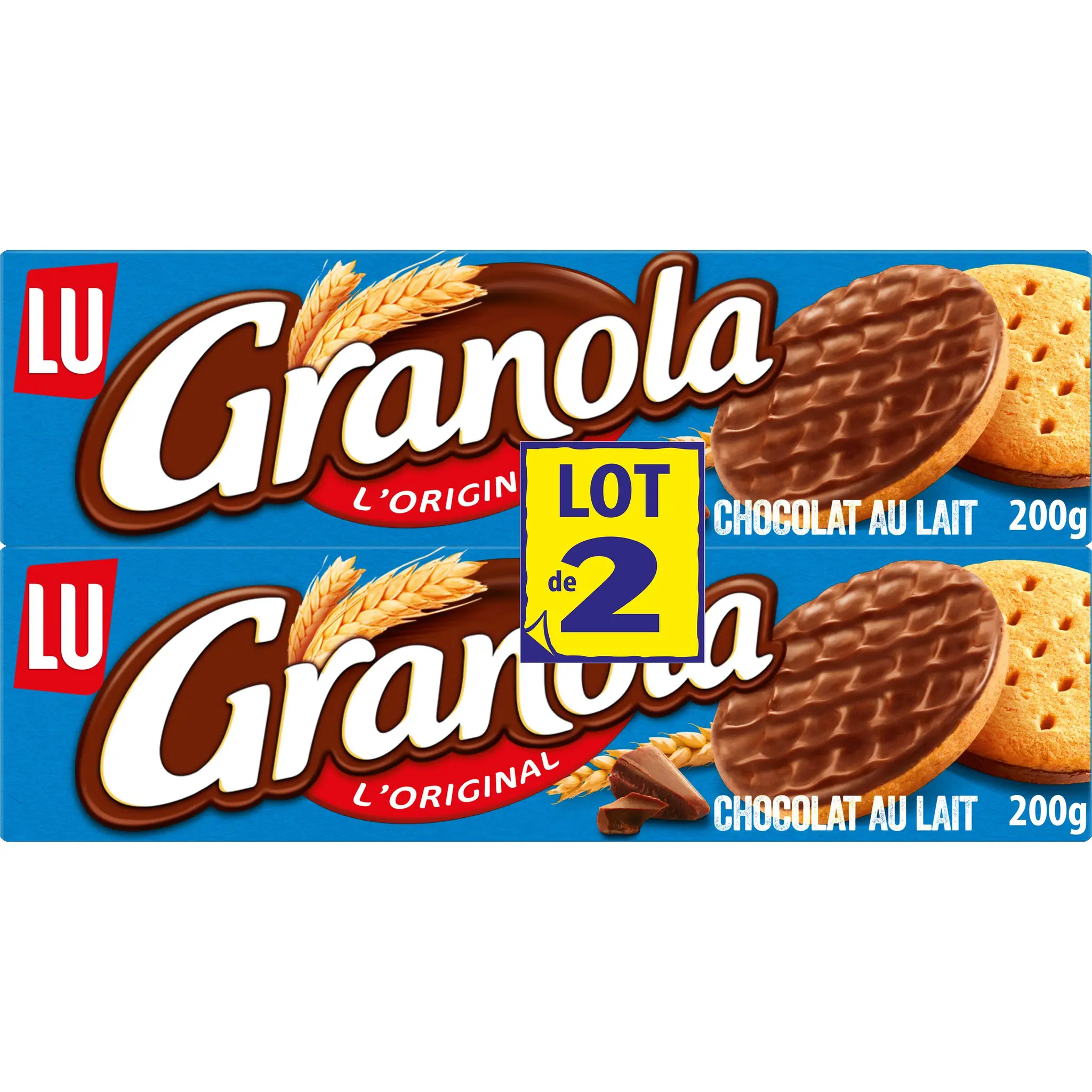 GRANOLA Biscuits sablés nappés de chocolat au lait