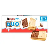 KINDER Duo Biscuits nappés de chocolat au lait et chocolat blanc