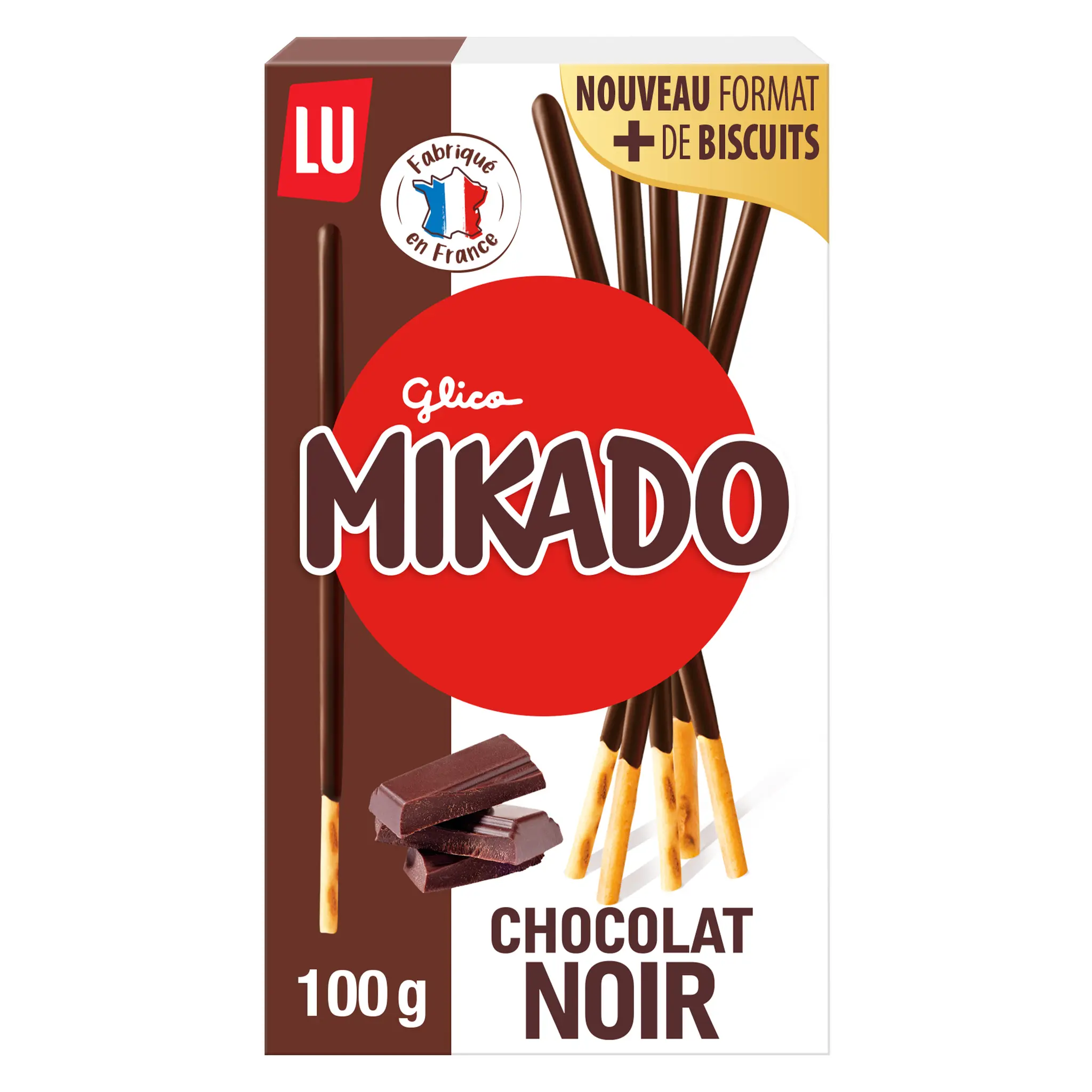 MIKADO Biscuits bâtonnets nappés au chocolat noir