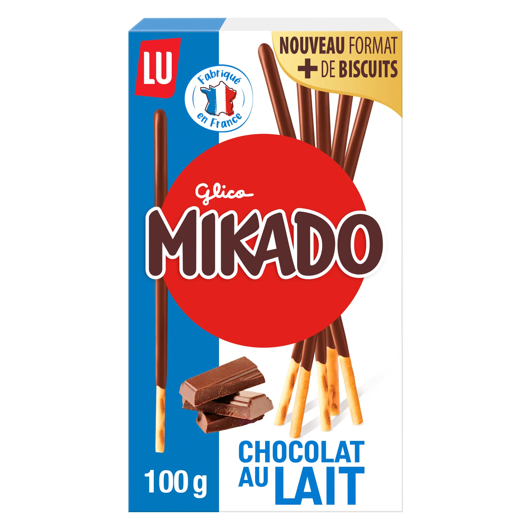 MIKADO Biscuits bâtonnets nappés au chocolat au lait