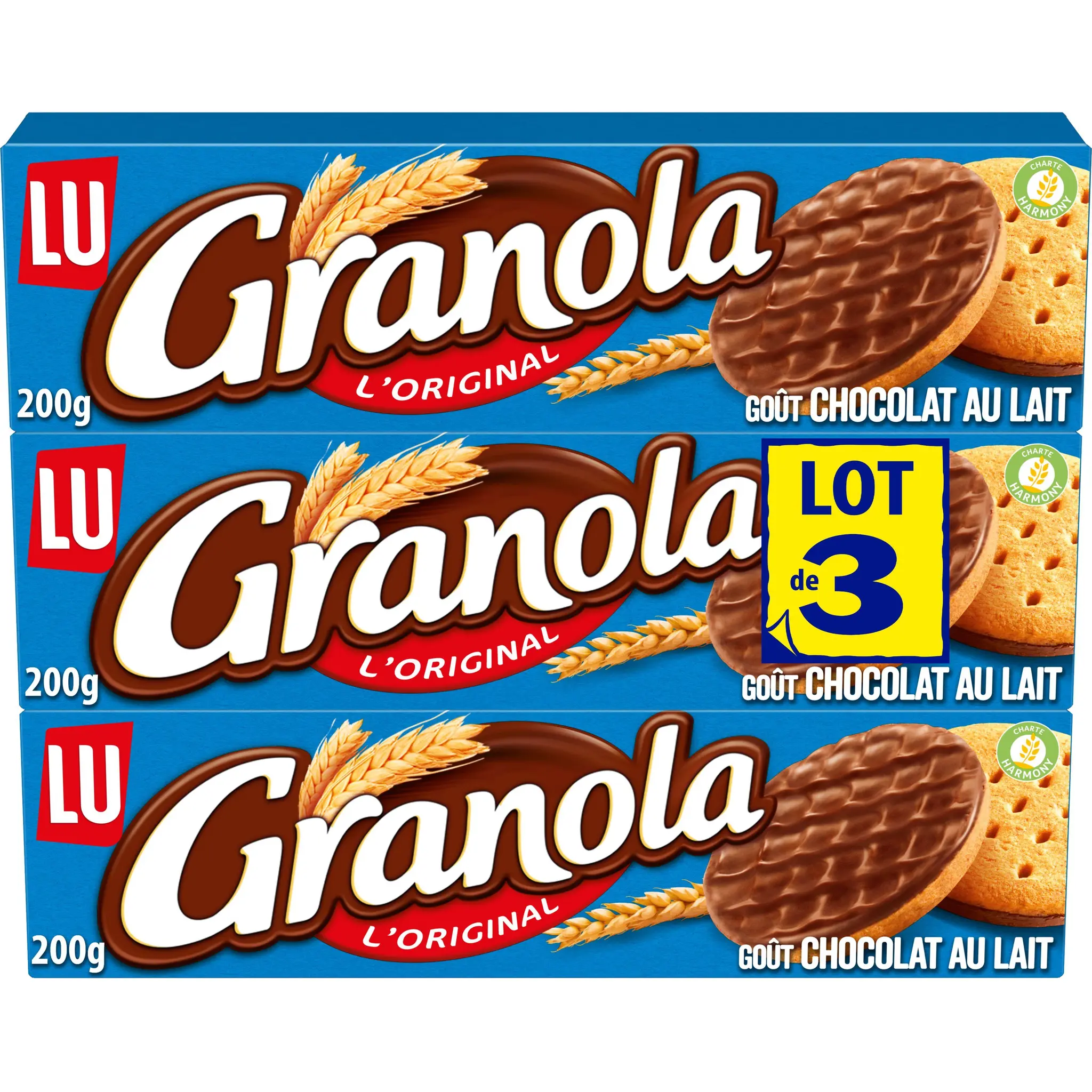 GRANOLA Biscuits sablés nappés de chocolat au lait