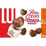 LU Petits cœurs choco'croc pocket biscuits enrobés de chocolat au lait sachets individuels