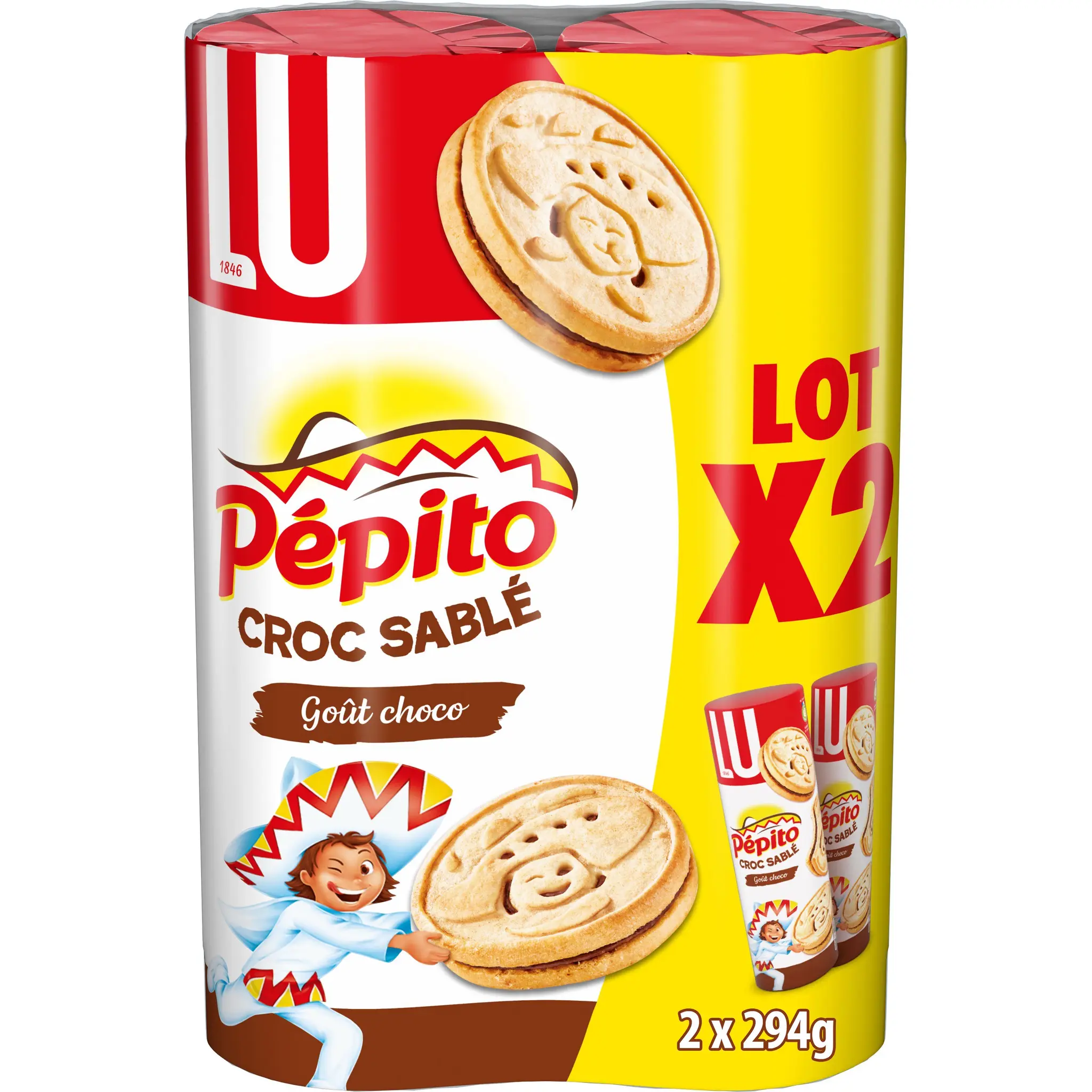 PEPITO Croc Sablé biscuits sablés fourrés au chocolat
