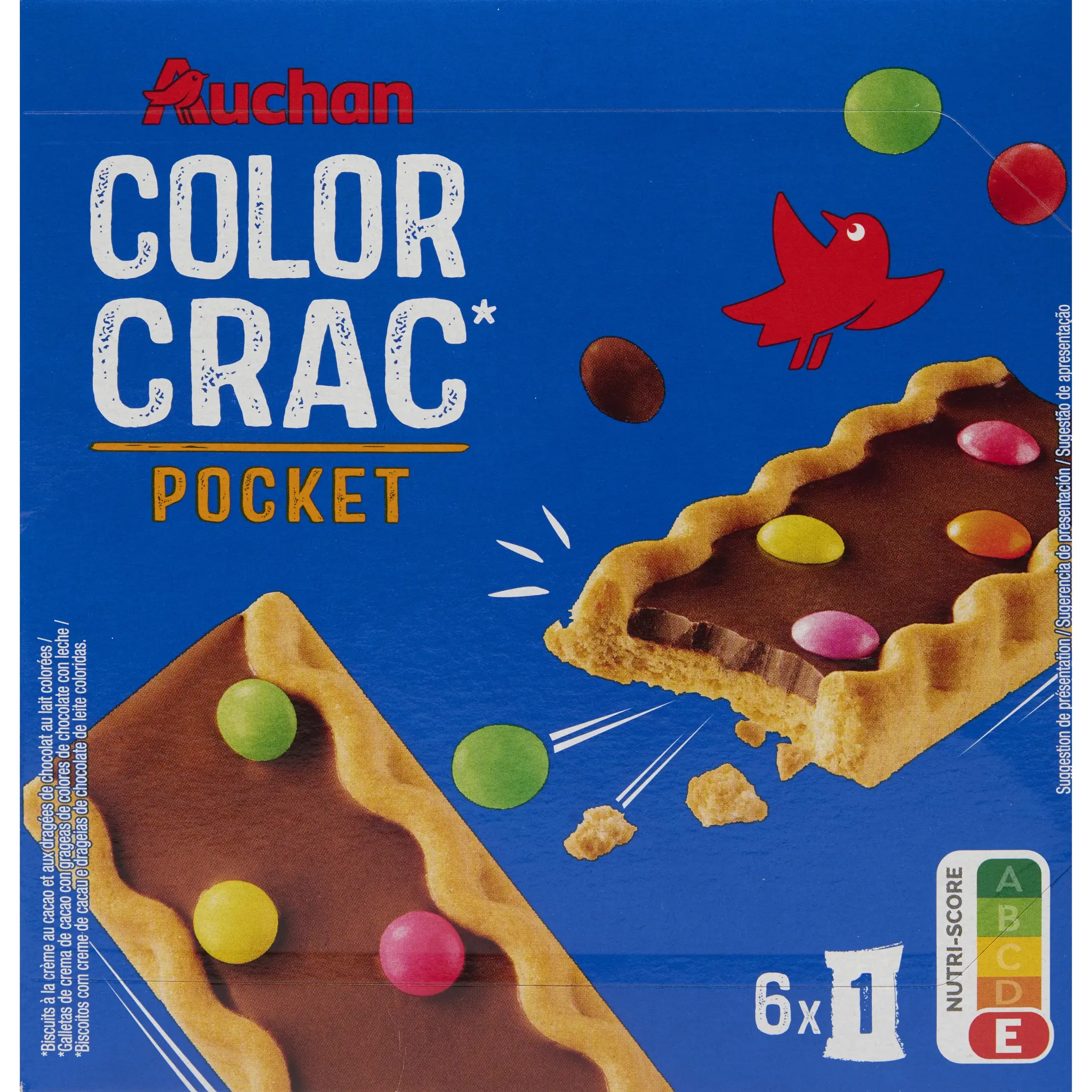 AUCHAN Bonbons enrobés de chocolat au lait colorés