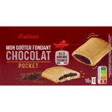 AUCHAN Biscuit fourré au chocolat sachets individuels