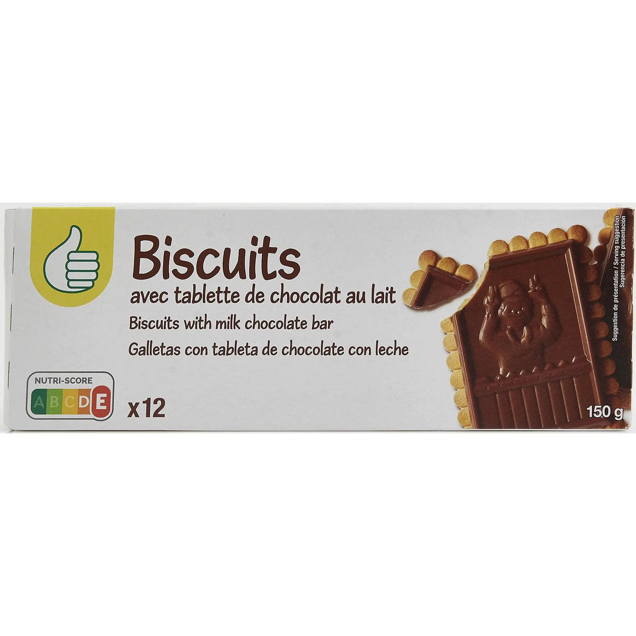POUCE Biscuits avec tablette de chocolat au lait