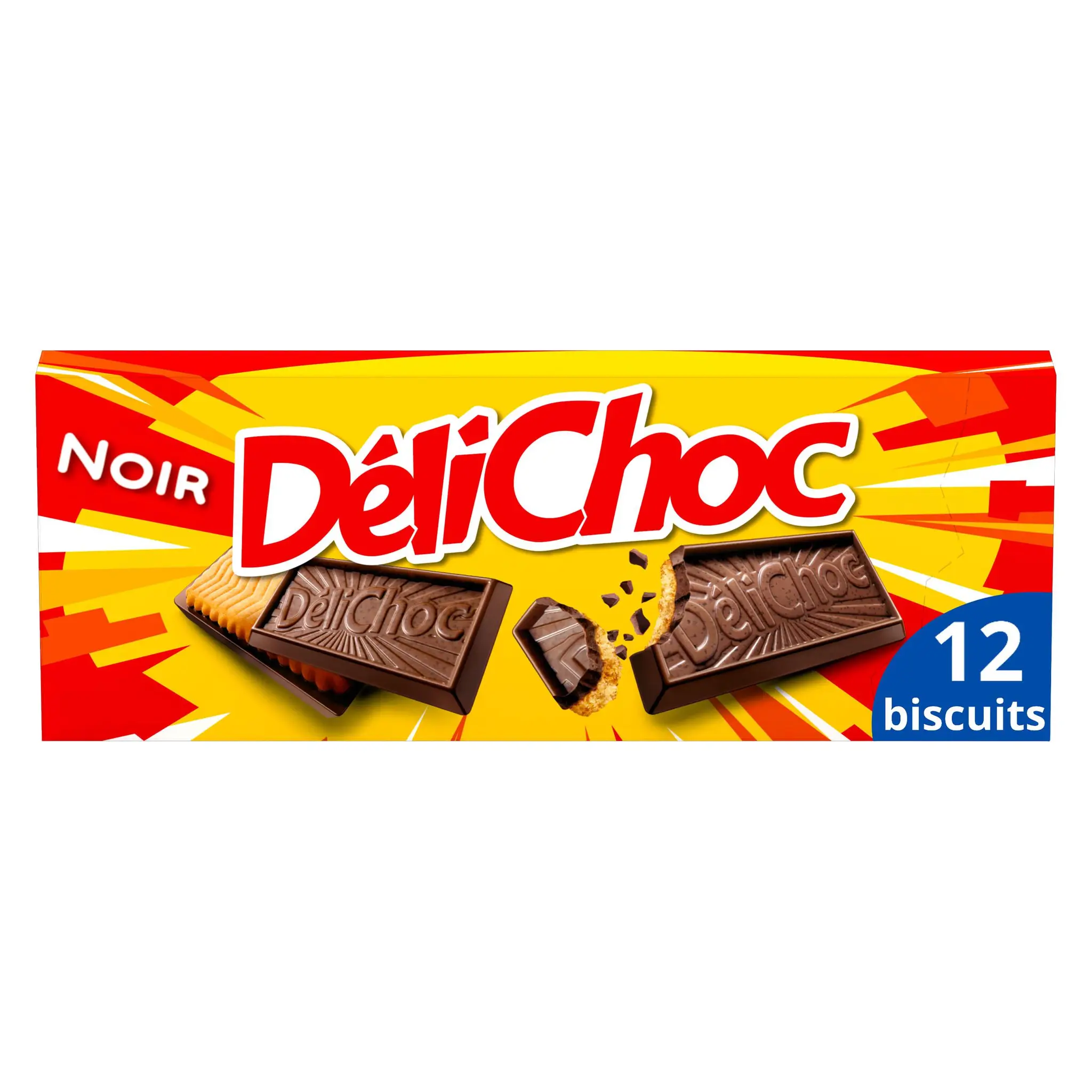 DELICHOC Biscuits sablés nappés de chocolat noir croustillant