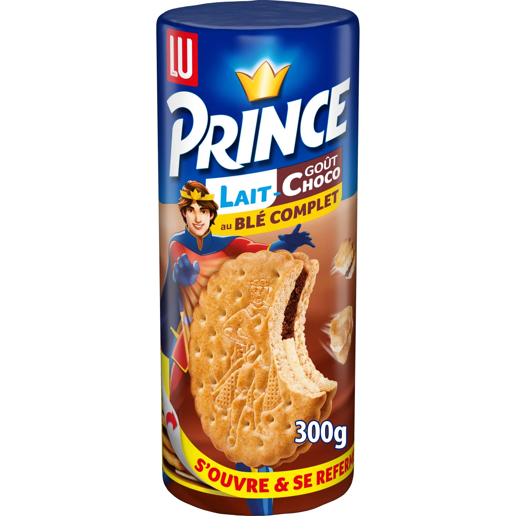PRINCE Biscuits fourrés goût lait et chocolat ouverture facile