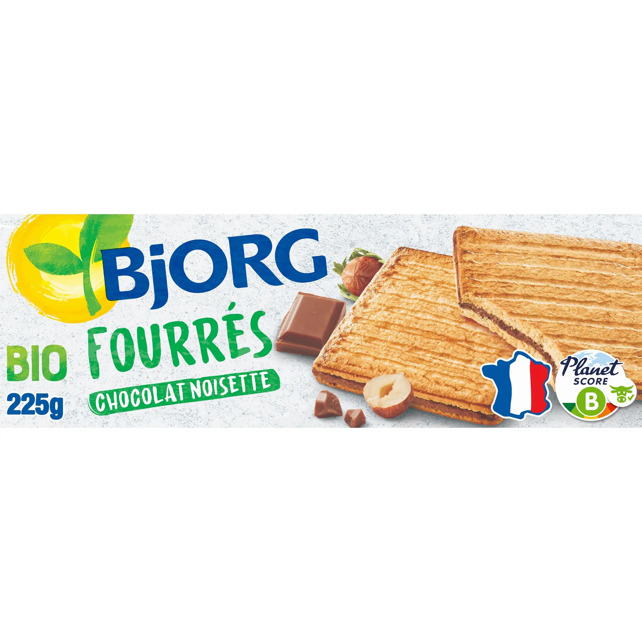 BJORG Biscuits bio fourrés au chocolat au lait noisettes
