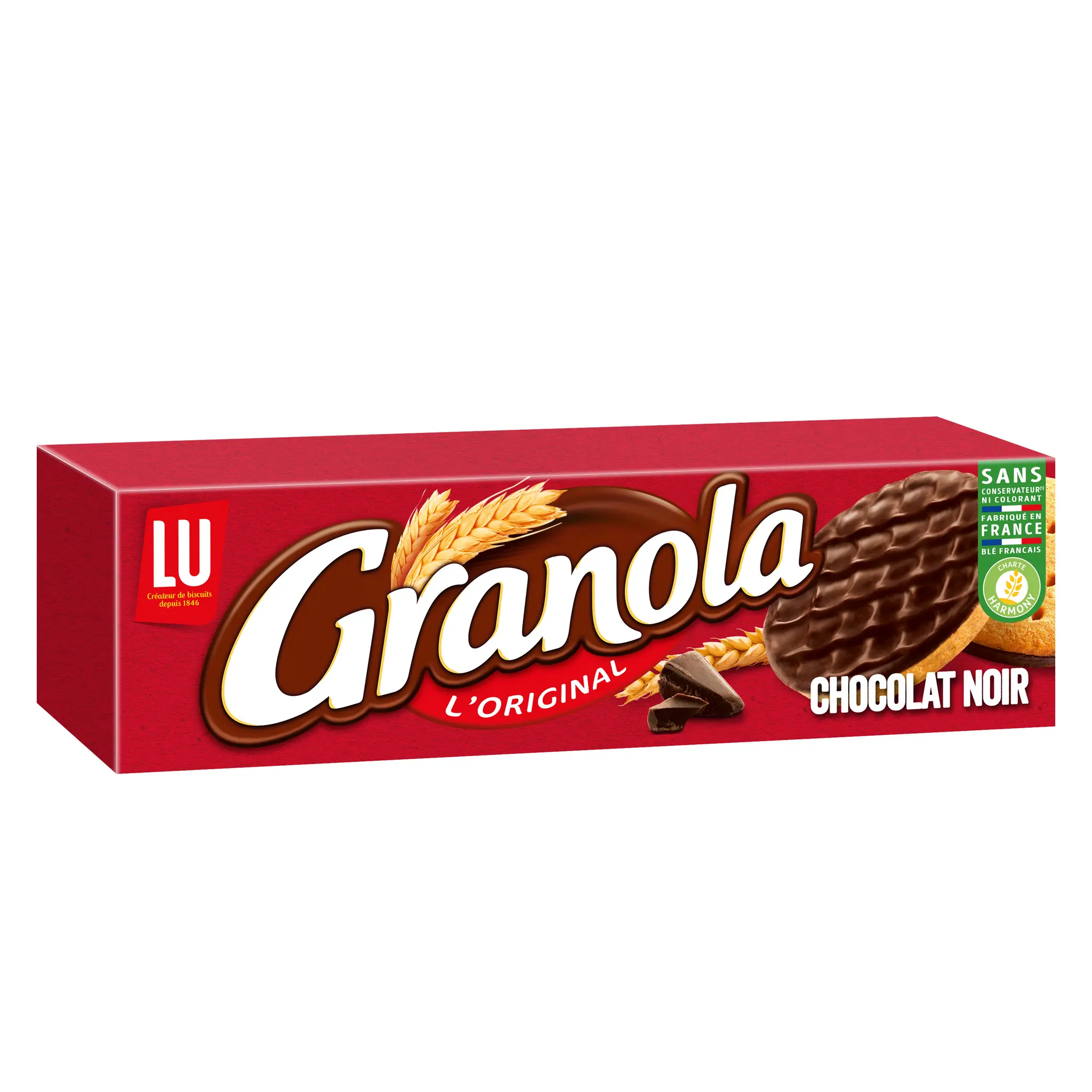 GRANOLA Biscuits sablés nappés de chocolat noir