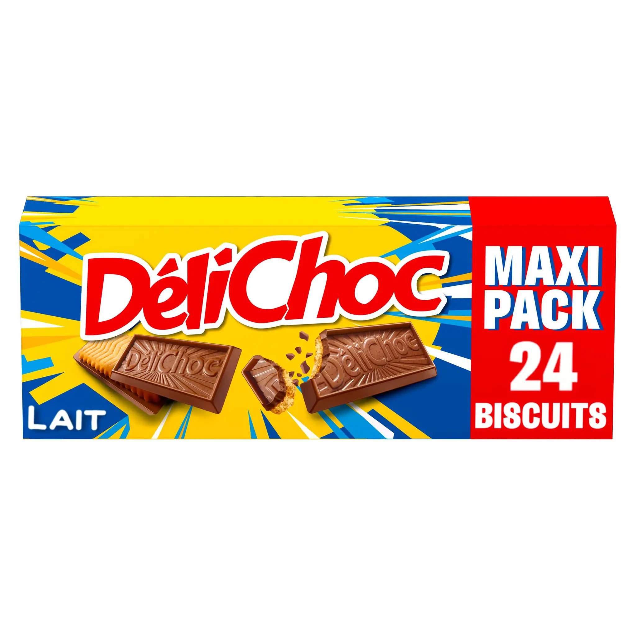 DELICHOC Biscuits sablés nappés de chocolat au lait croustillant