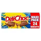 DELICHOC Biscuits sablés nappés de chocolat au lait croustillant