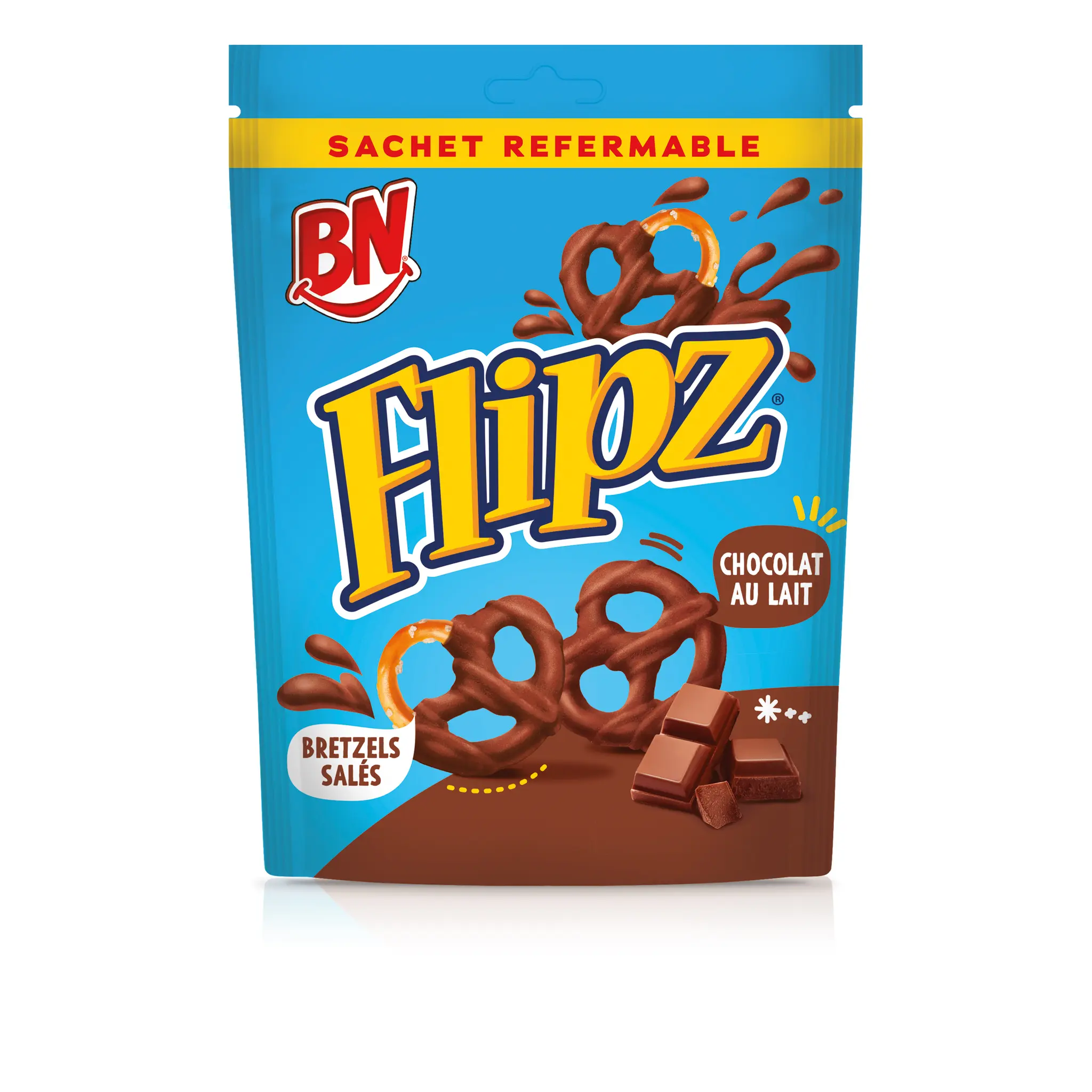 BN Flipz Bretzels salés nappés de chocolat au lait