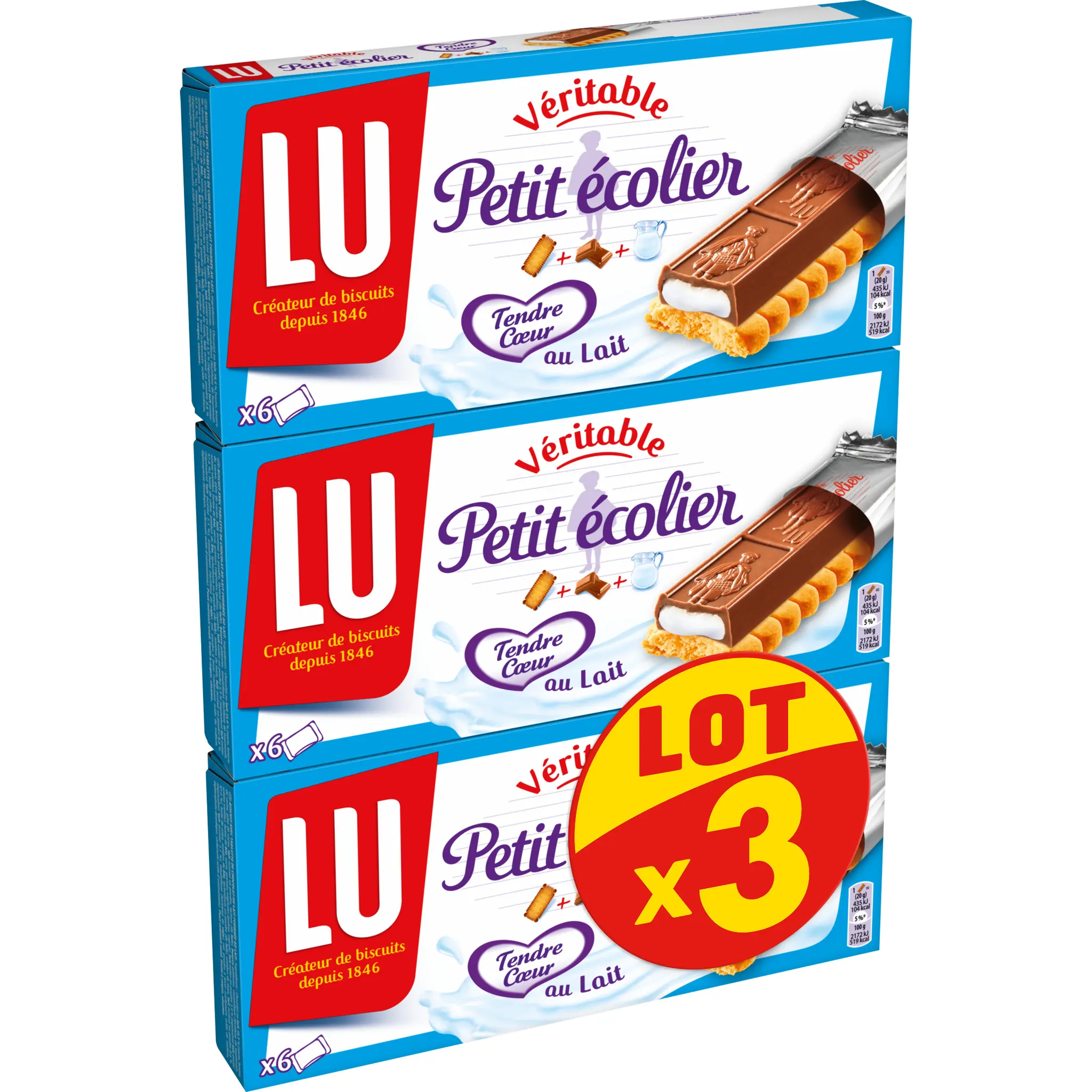 LU Petit écolier tendre cœur au lait