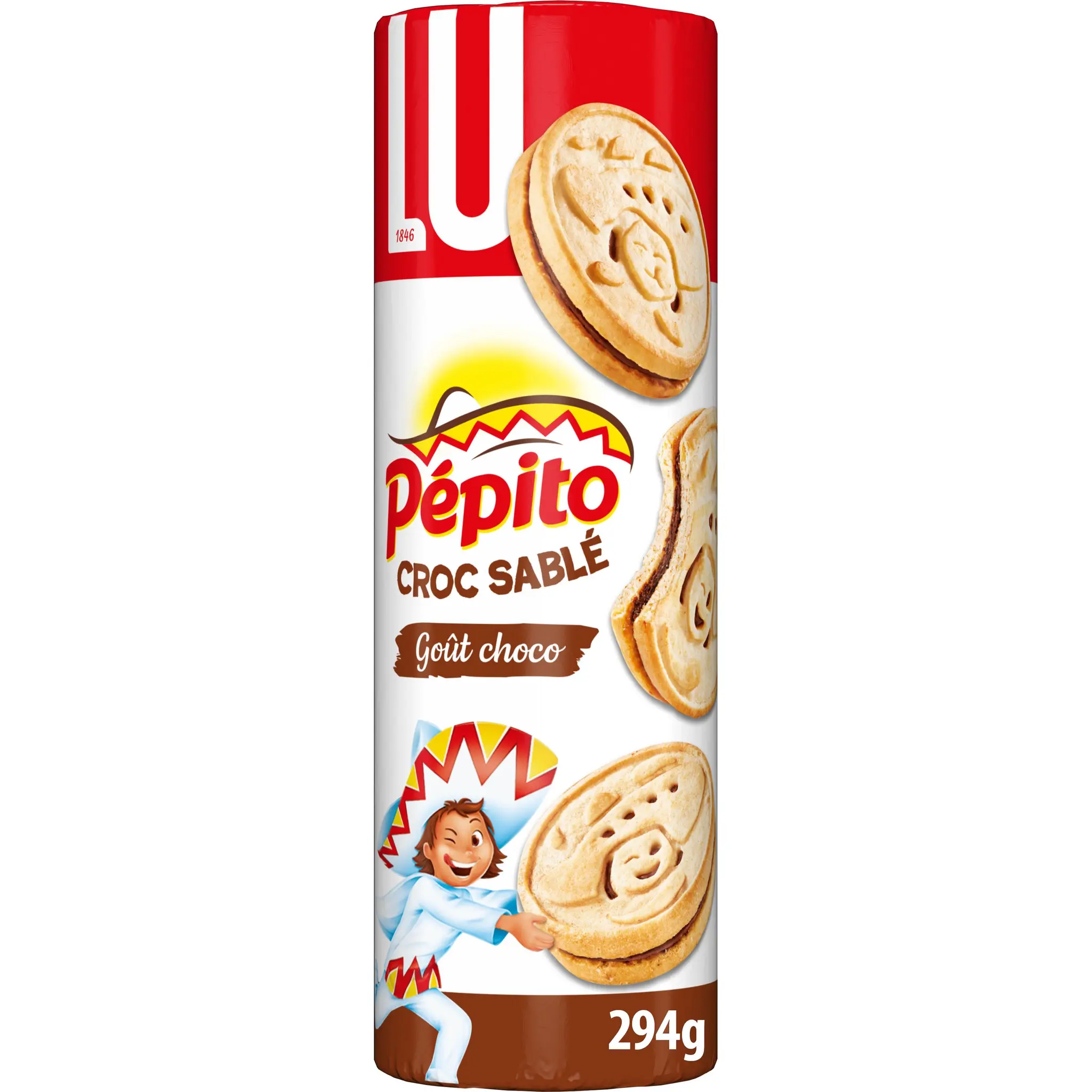 PEPITO Croc sablé biscuits sablés fourrés au chocolat au lait